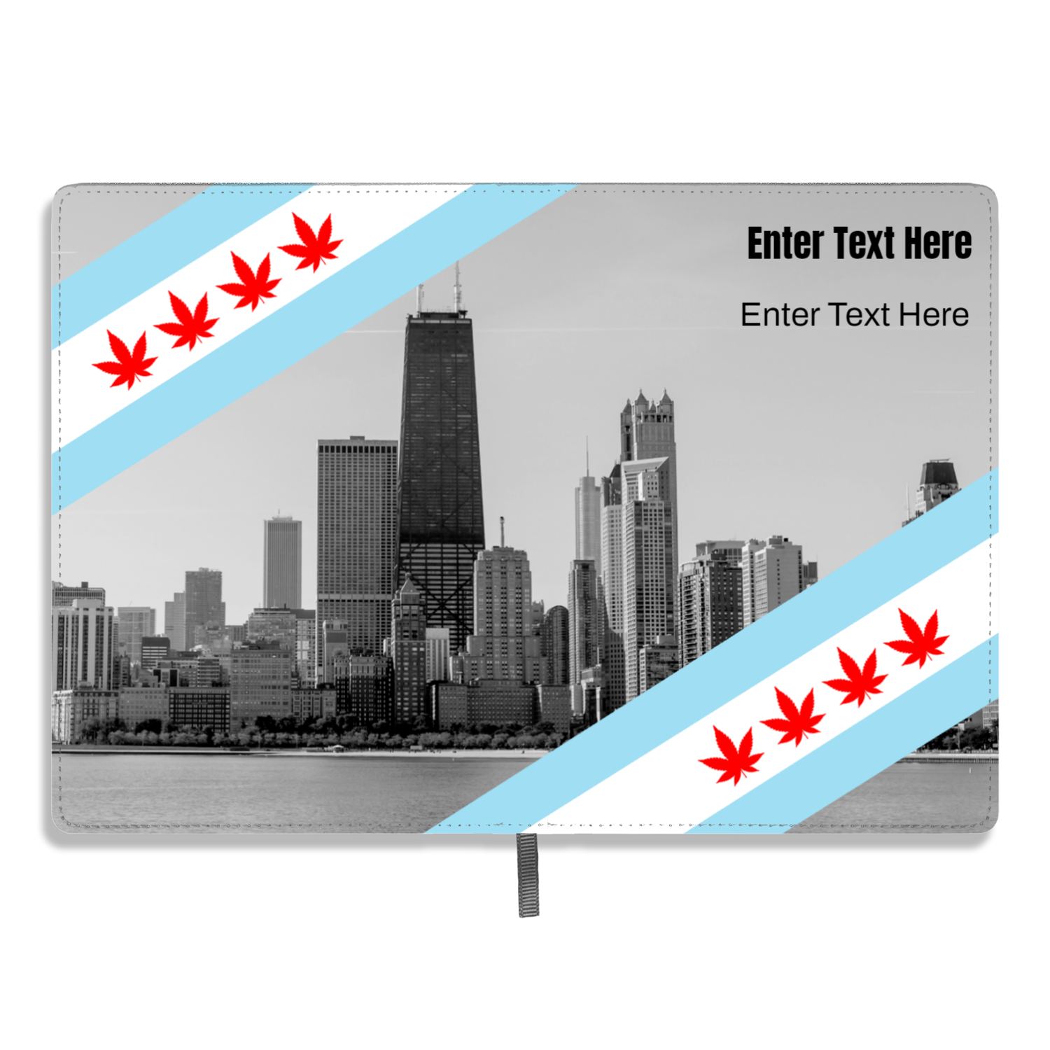Chicago Flag Four Pot Leaf A5 Personalized Journal