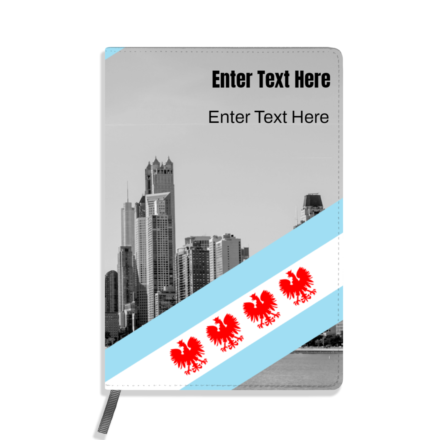 Chicago  Flag Polish Four Eagle A5 Personalized Journal