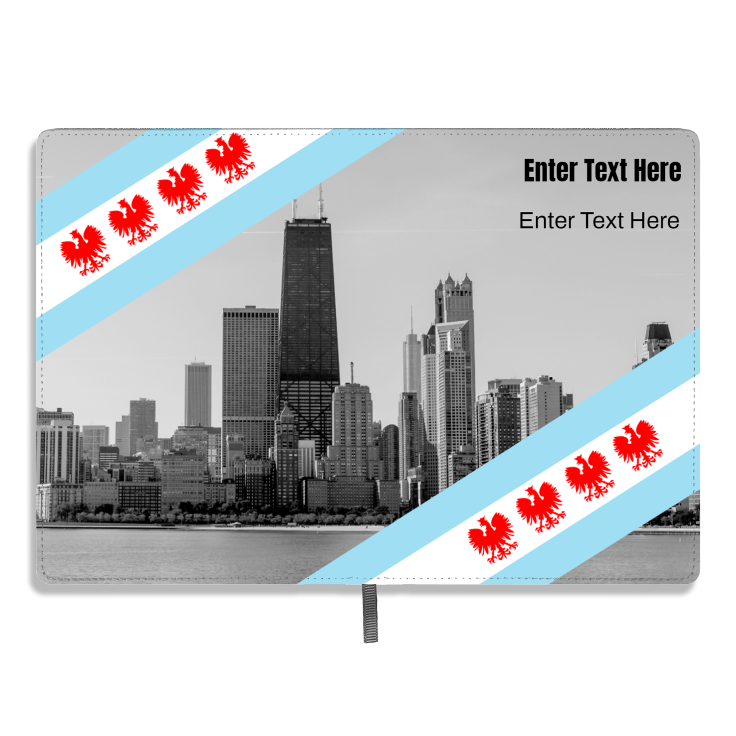 Chicago  Flag Polish Four Eagle A5 Personalized Journal