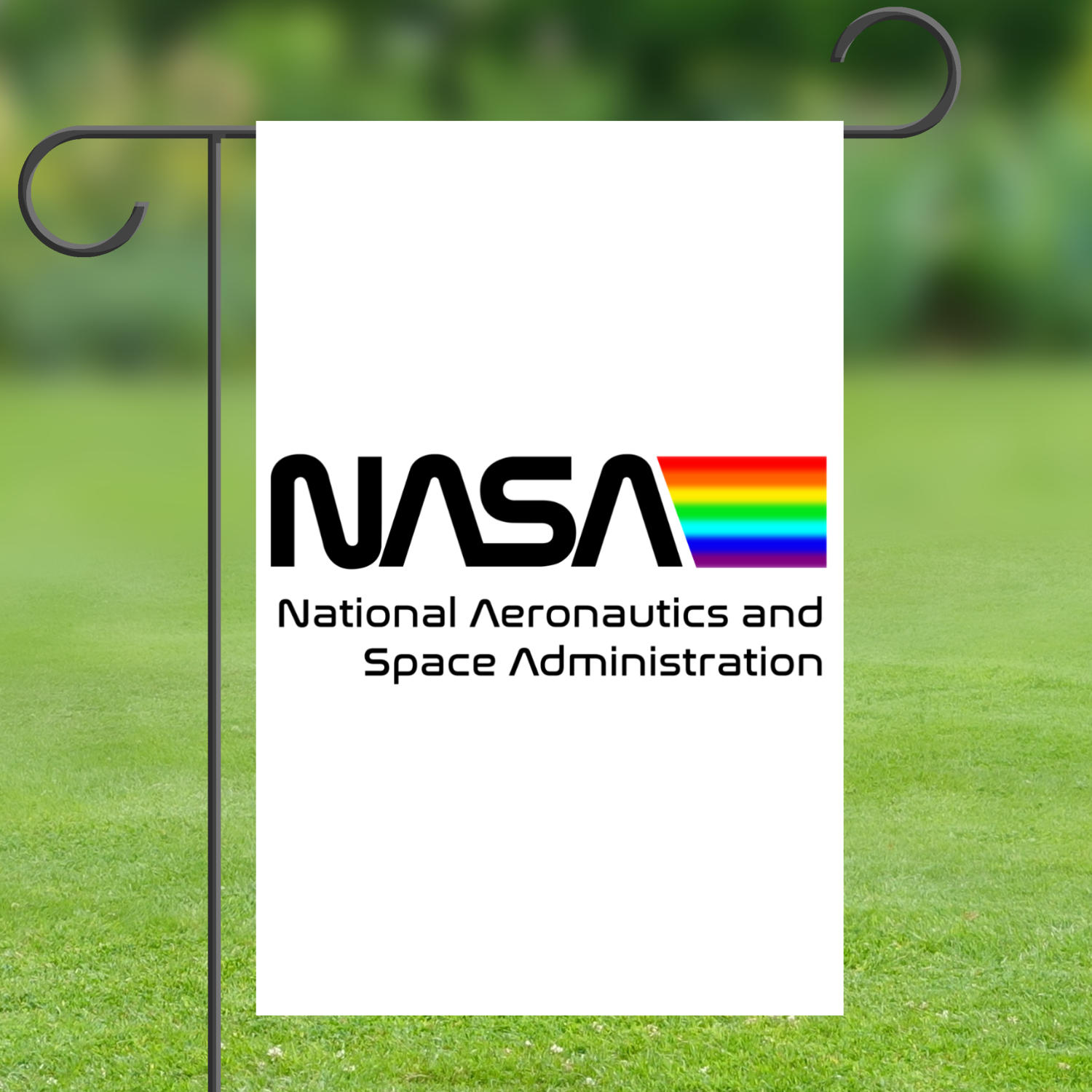 NASA Space Log Garden Flag