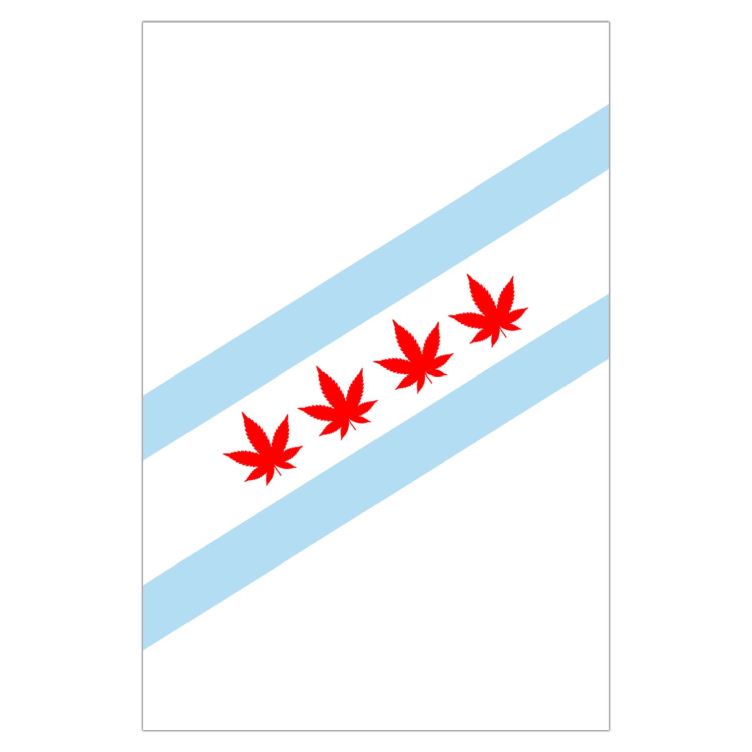 Chicago Flag Four Pot Leaf Garden Flag