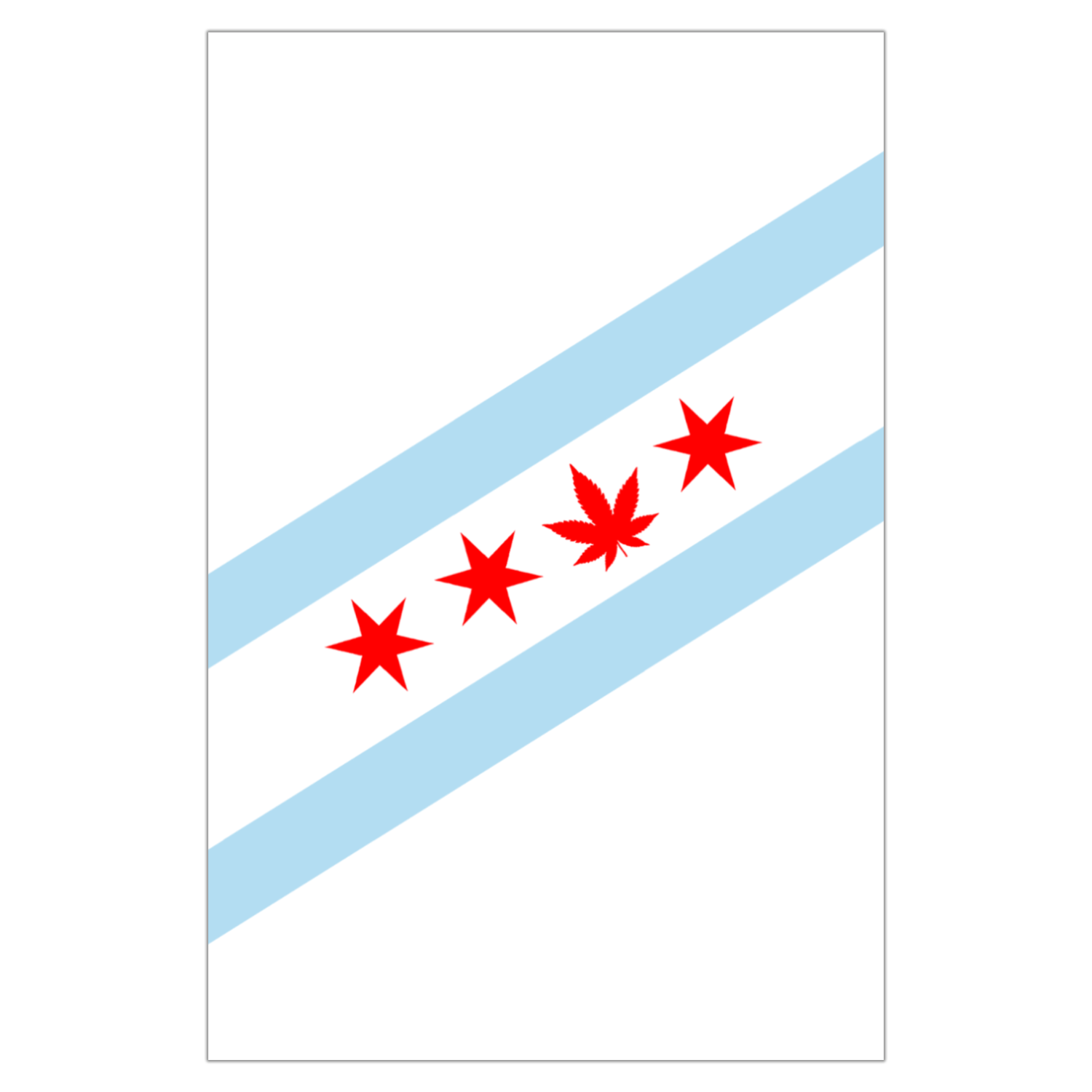 Chicago Flag Single Pot Leaf Garden Flag