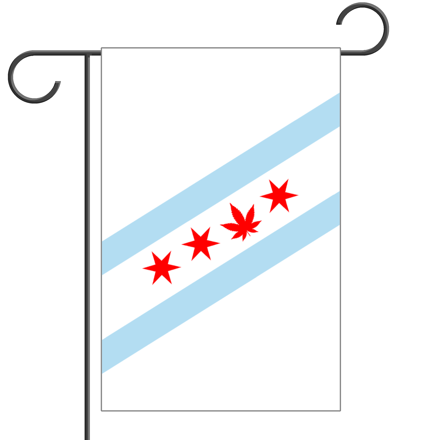 Chicago Flag Single Pot Leaf Garden Flag