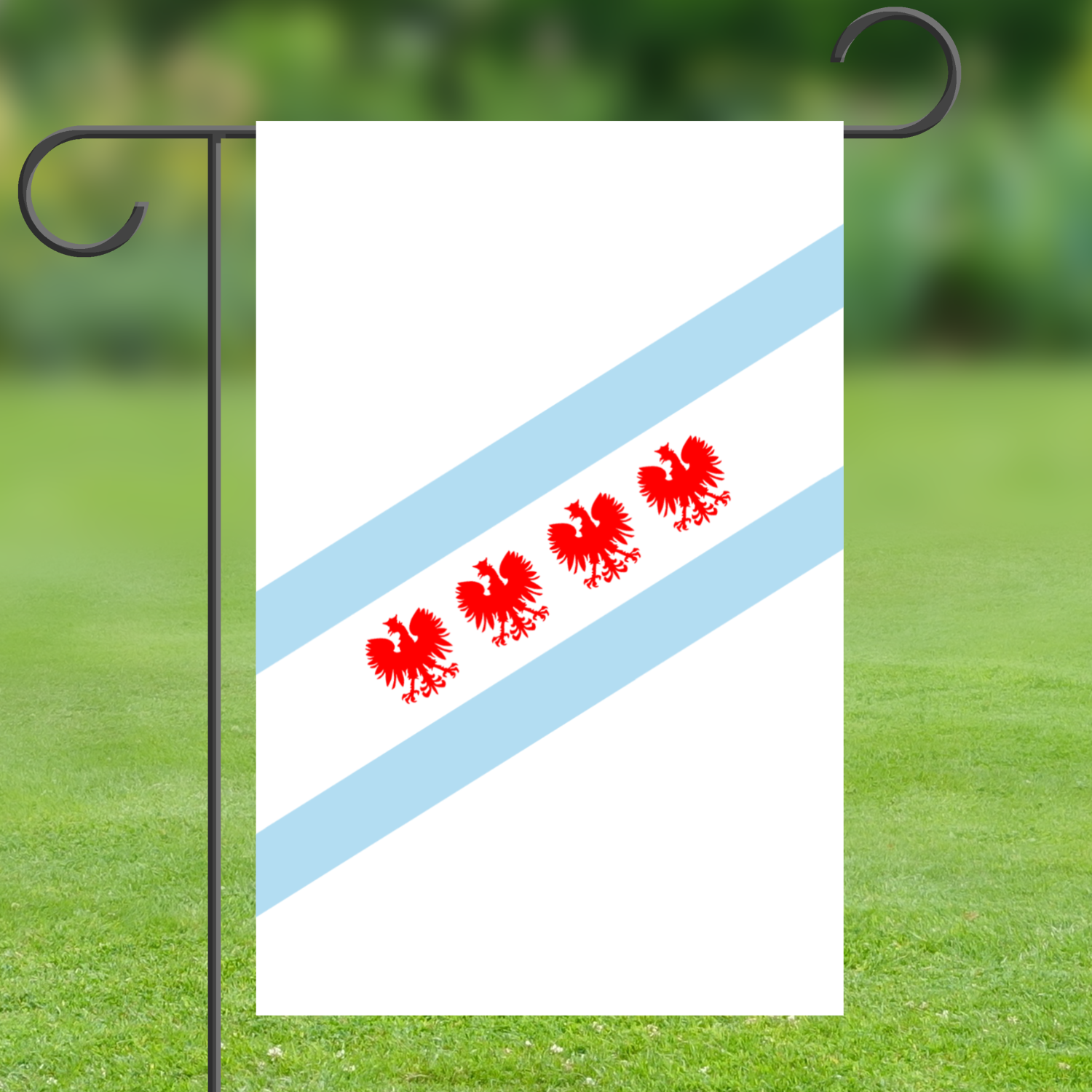 Chicago Flag Polish Four Eagle Garden Flag