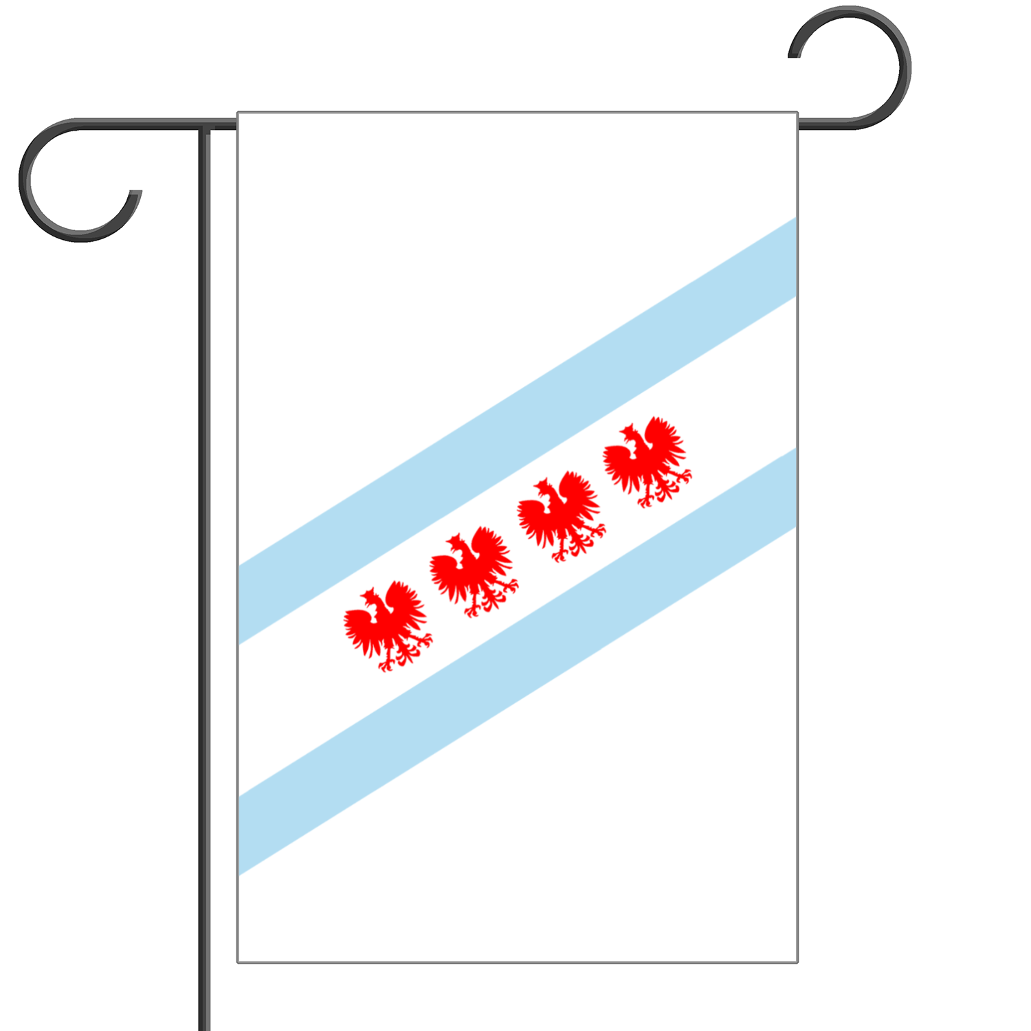 Chicago Flag Polish Four Eagle Garden Flag