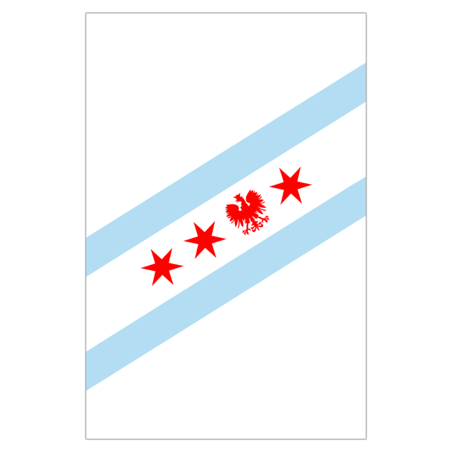 Chicago Flag Polish Single Eagle Garden Flag