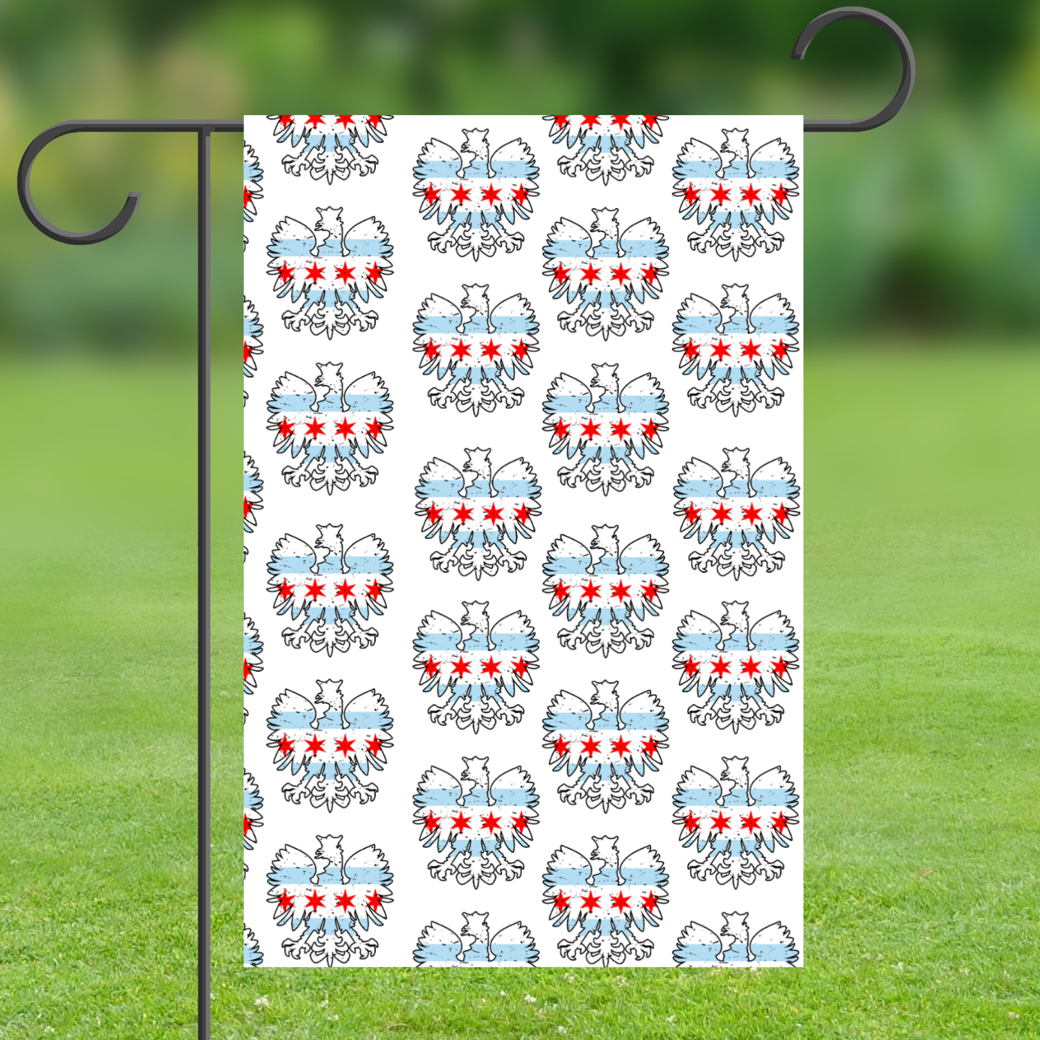 Chicago Flag Polish Eagle Garden Flag