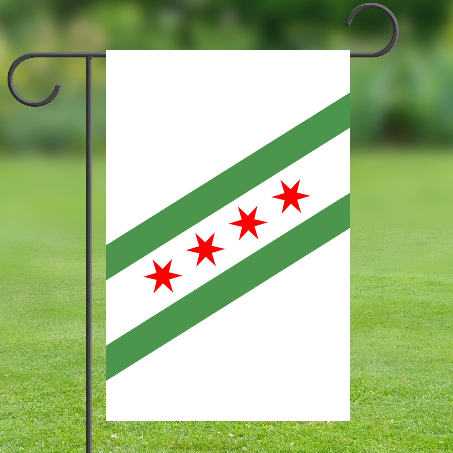 Chicago Flag Green River Garden Flag