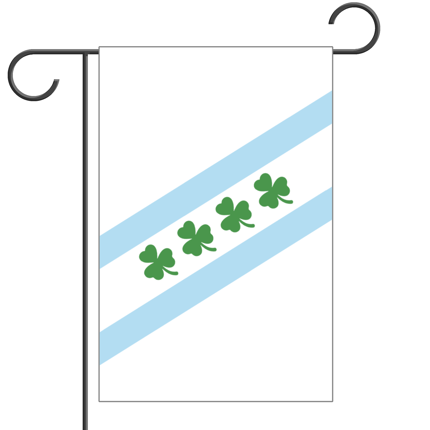 Chicago Flag Shamrock Garden Flag