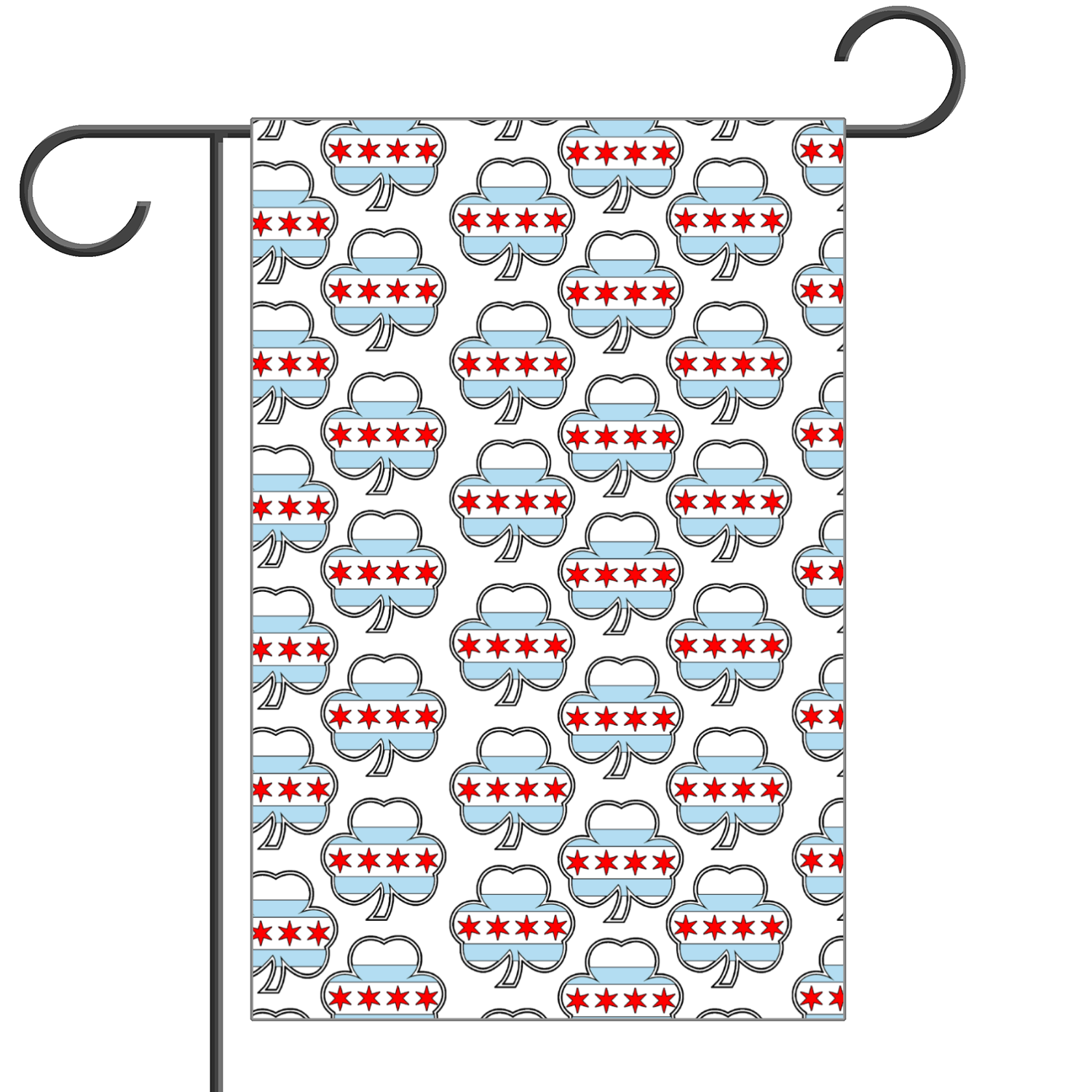 Chicago Flag Shamrock St. Patty's Garden Flag