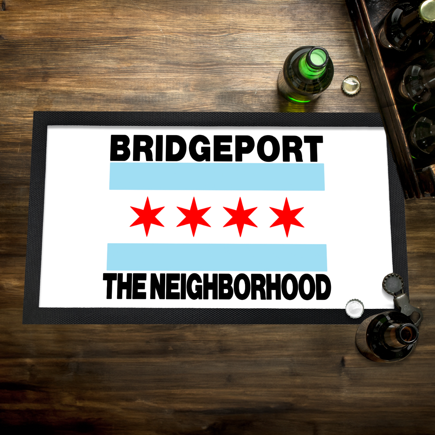 Chicago Flag Bridgeport Bar Mat