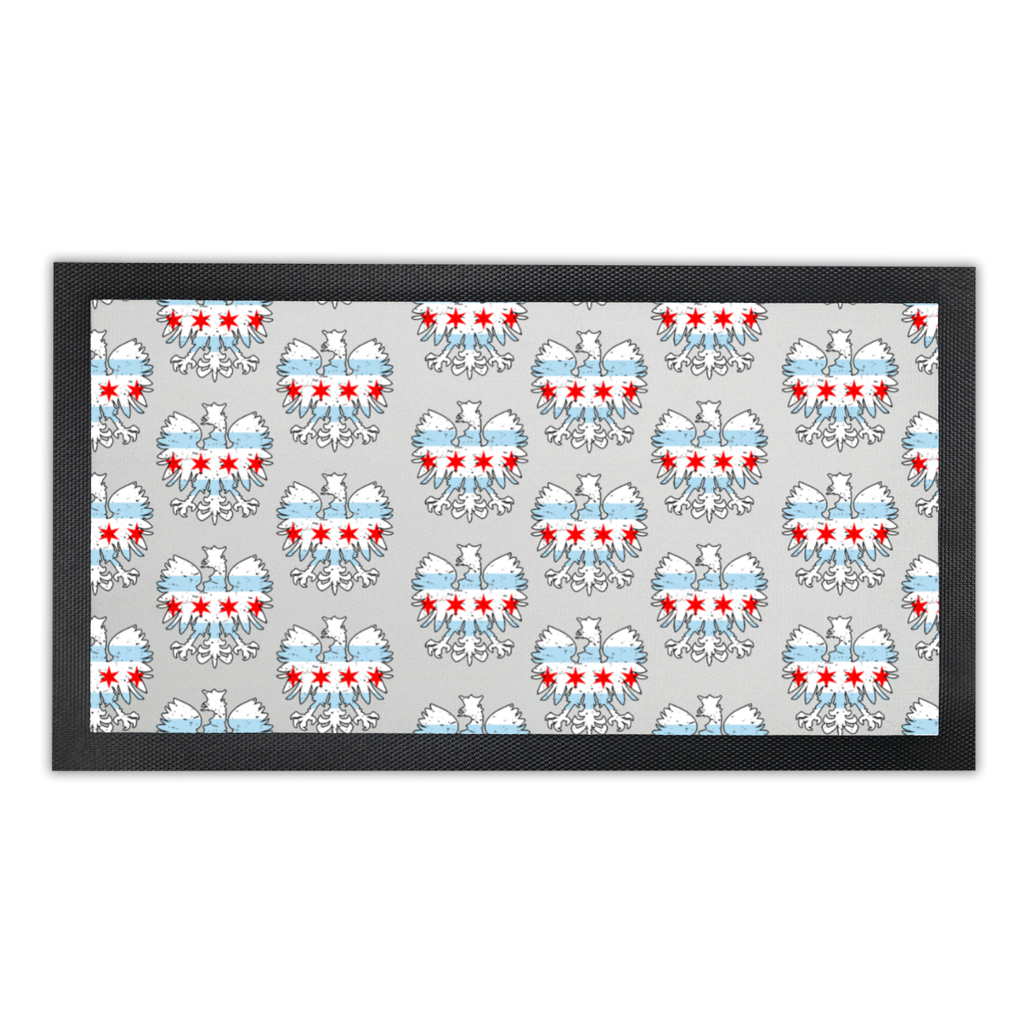 Chicago Flag Polish Eagle Bar Mat