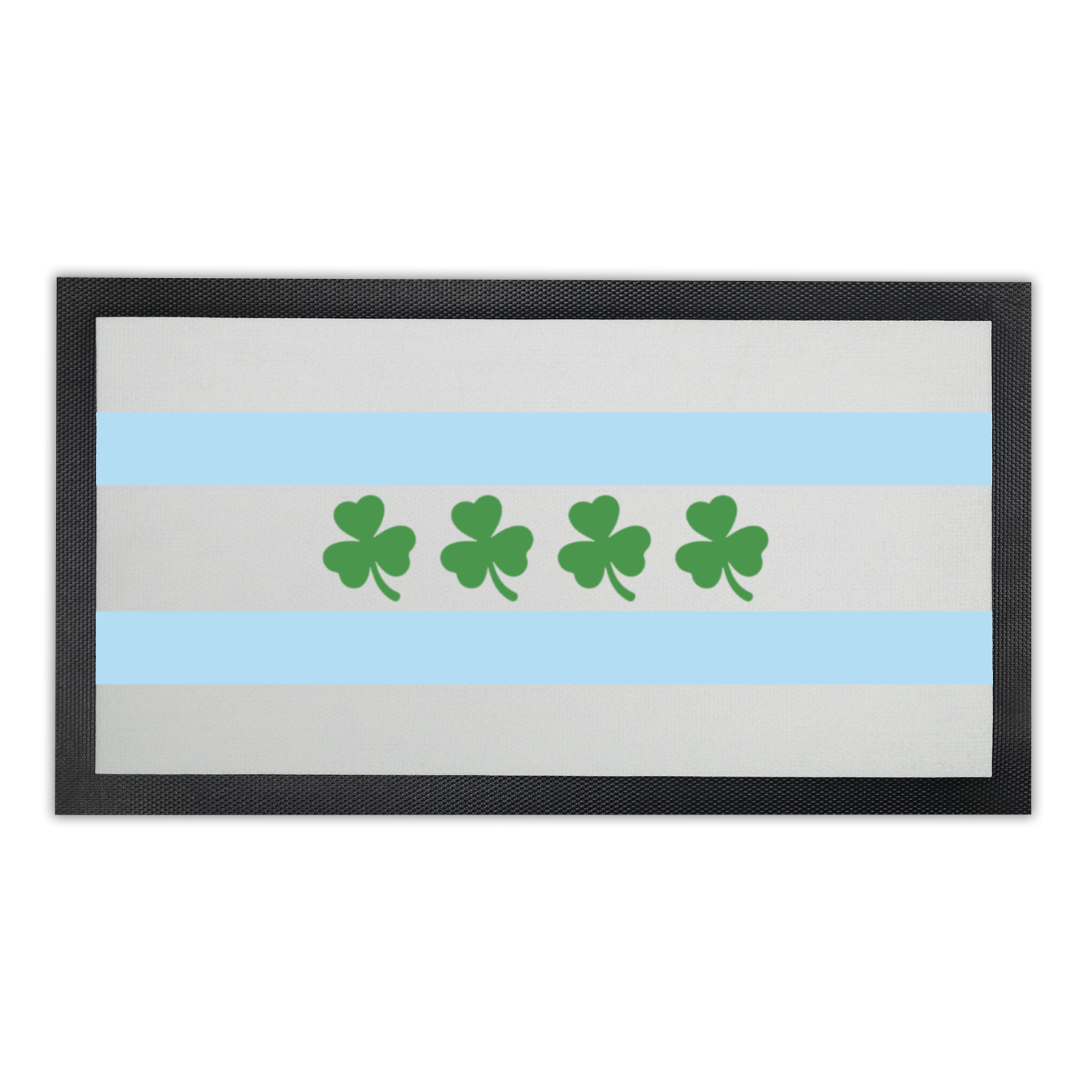 Chicago Flag Shamrock Bar Mat