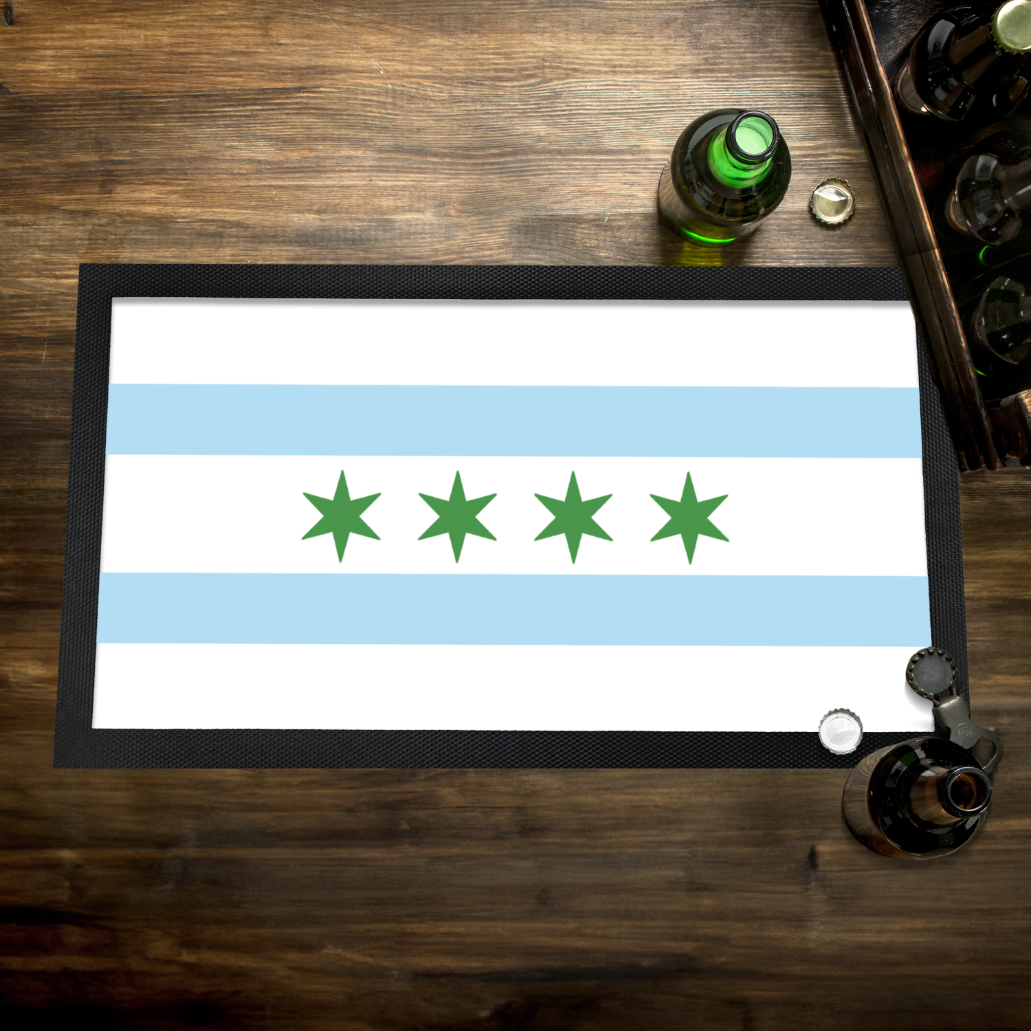 Chicago Flag St. Patty's Bar Mat