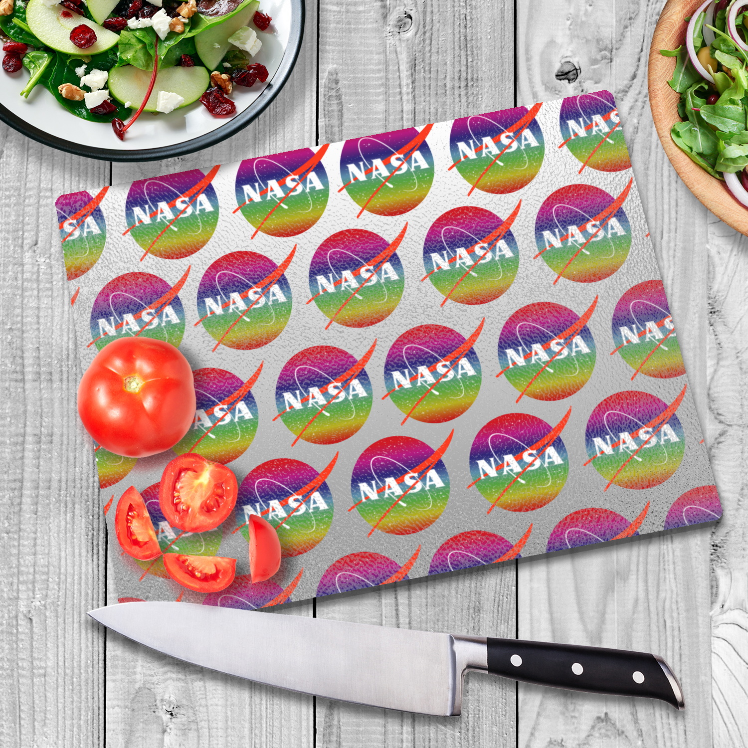 NASA Rainbow Glass Cutting Board