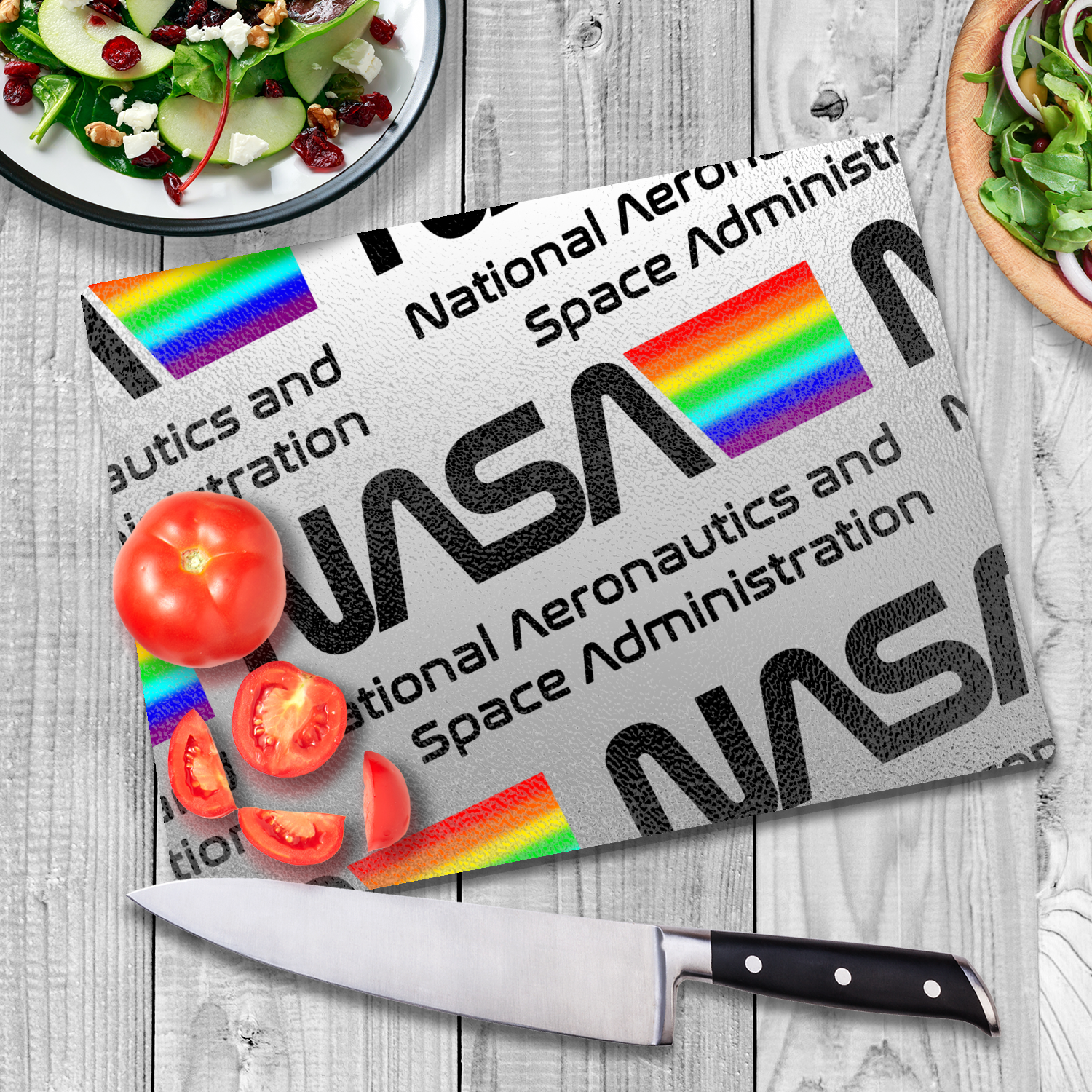 NASA Space Logo Glass Cutting Board