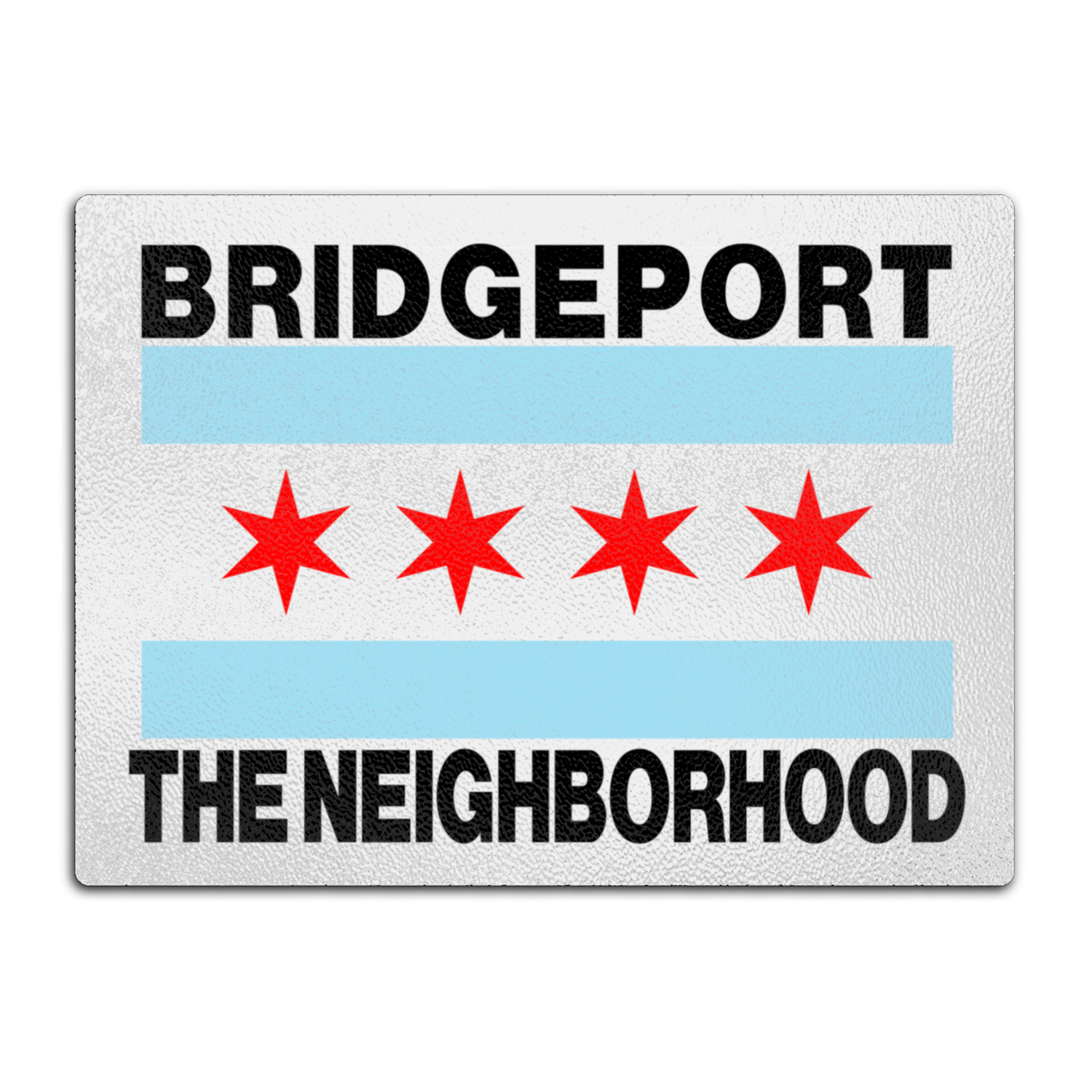 Chicago Flag Bridgeport Glass Cutting Board