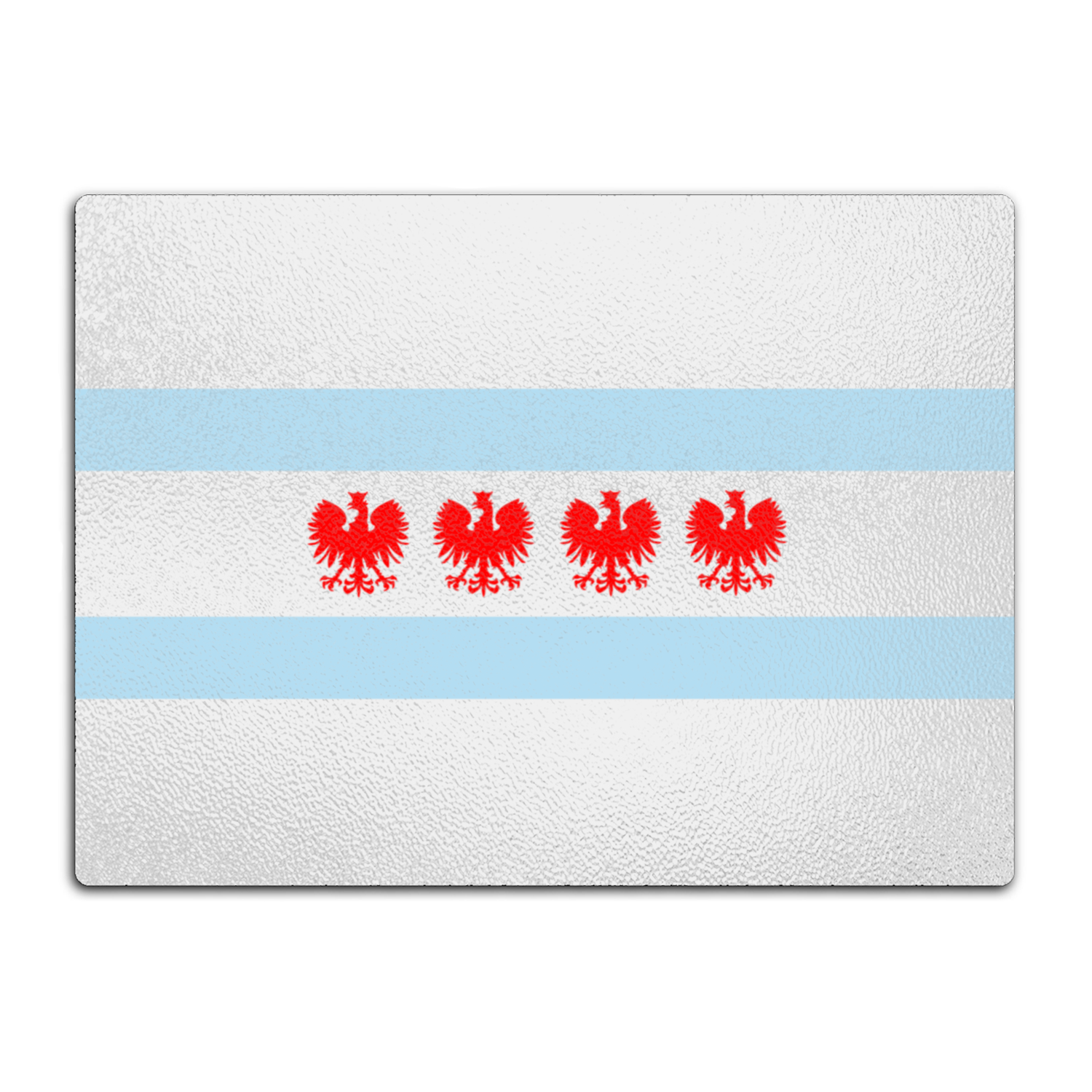 Chicago Flag Polish Four Eagle Glass Cutting Board