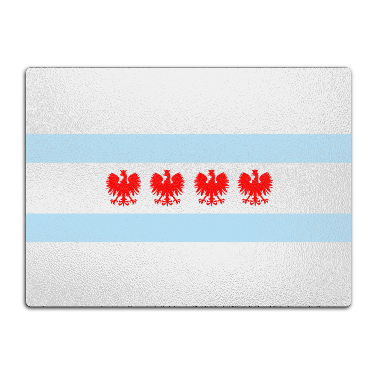 Chicago Flag Polish Four Eagle Glass Cutting Board