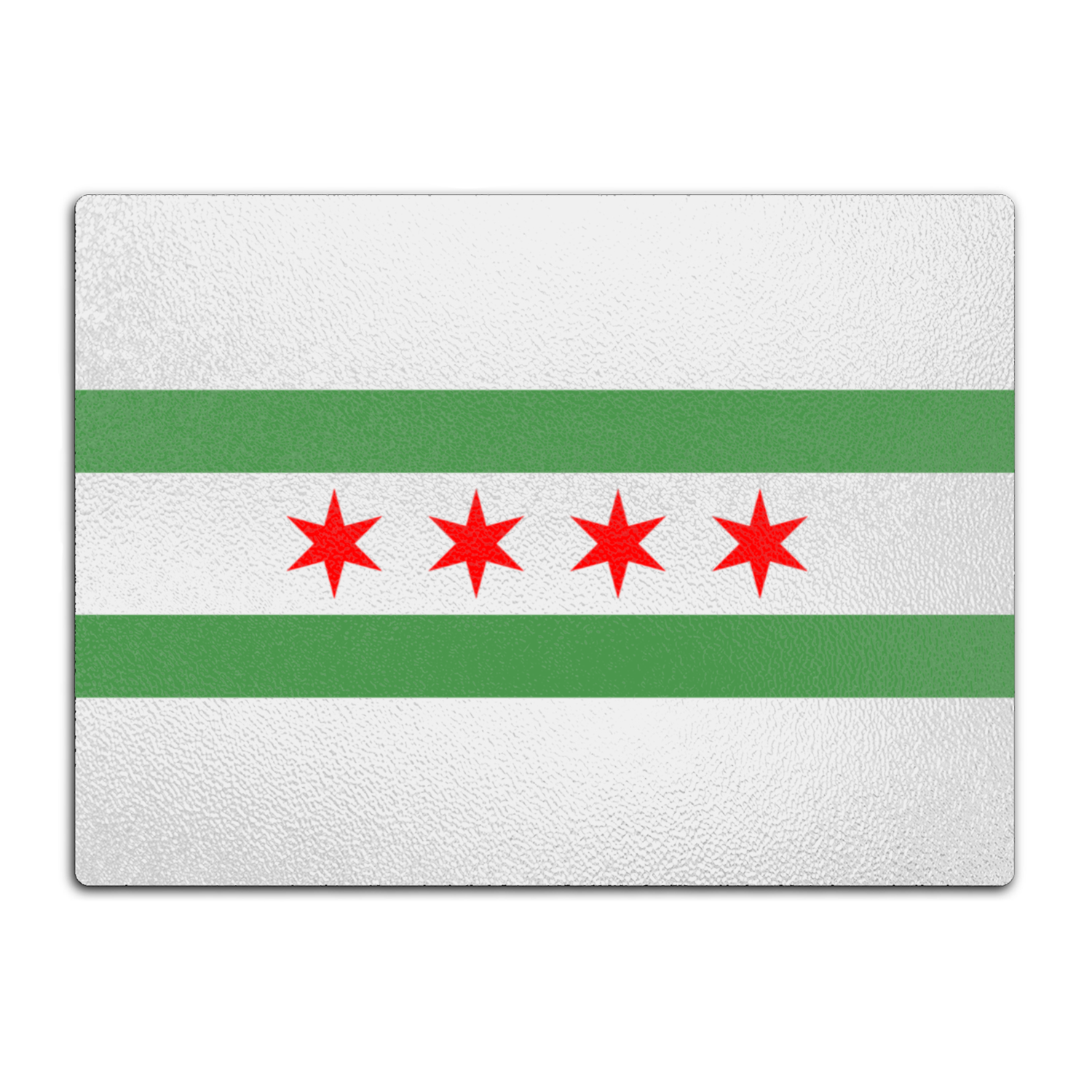 Chicago Flag Green River Glass Cutting Board