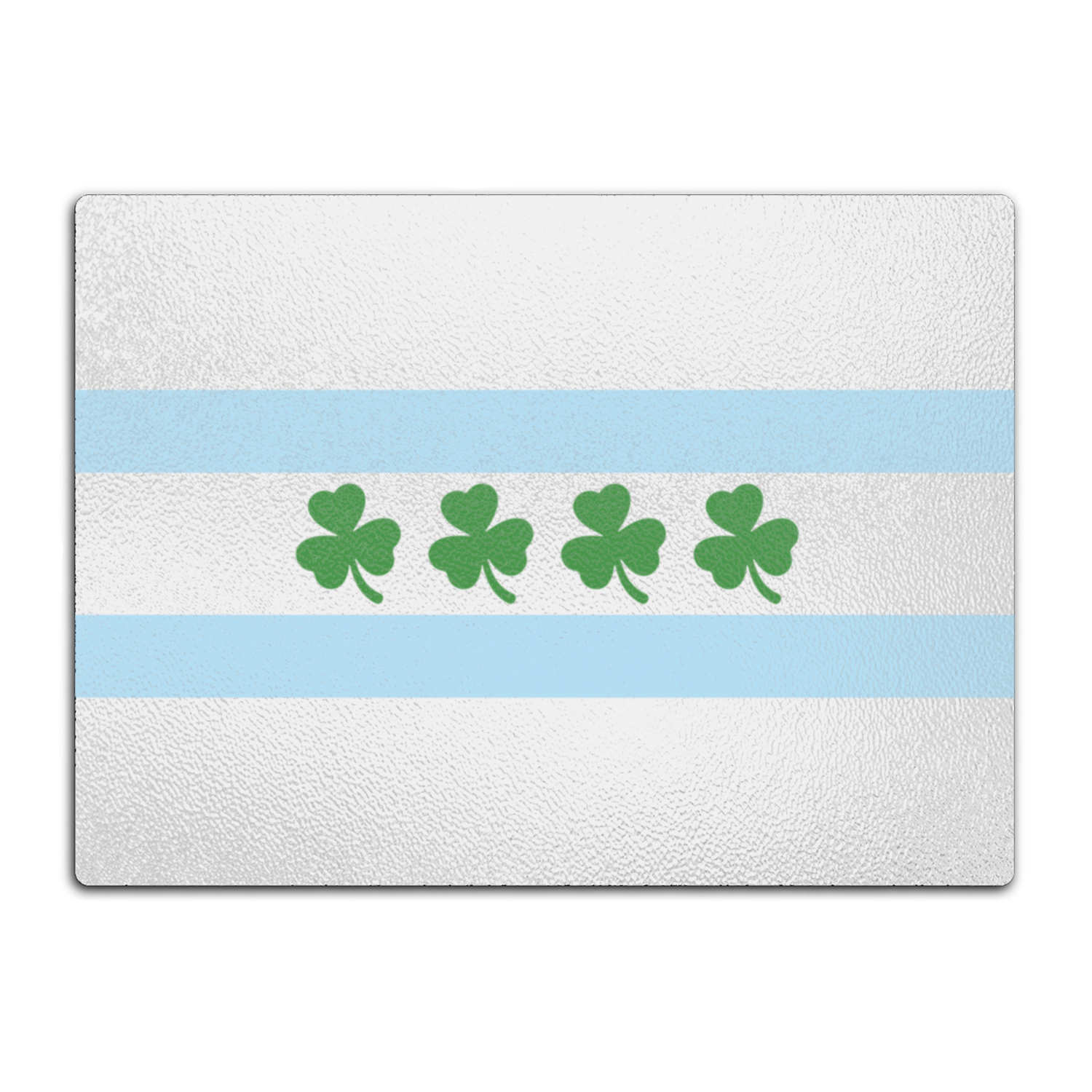 Chicago Flag Shamrock Glass Cutting Board