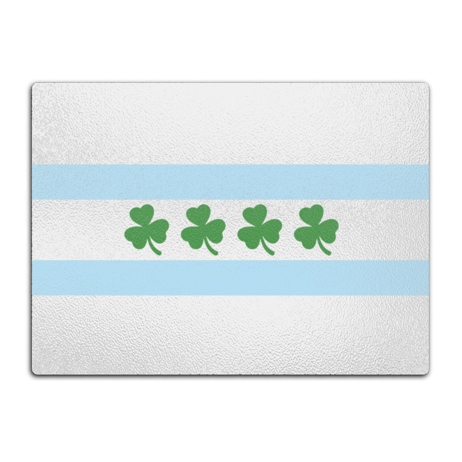 Chicago Flag Shamrock Glass Cutting Board