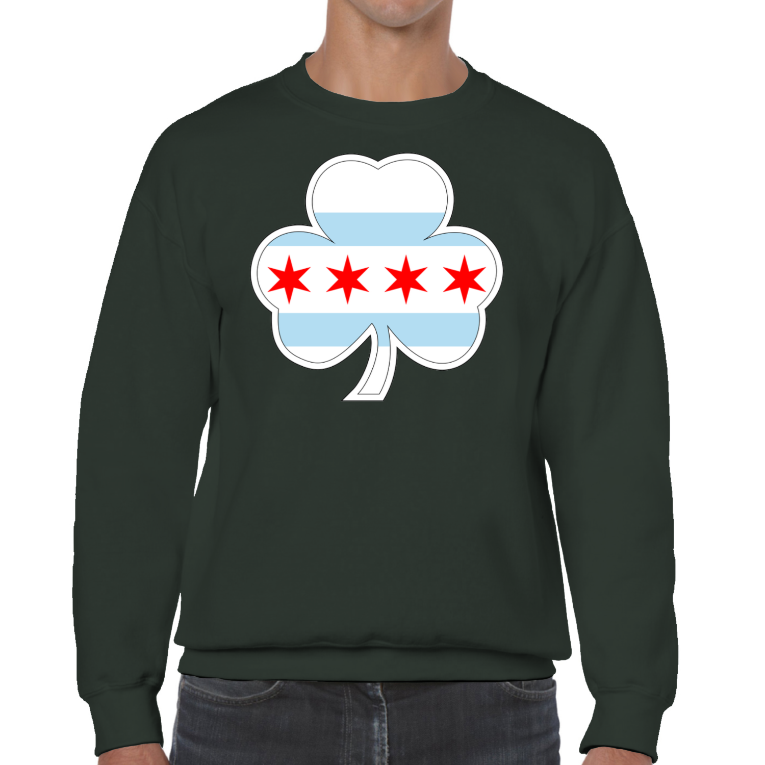 Chicago Flag St. Patty’s Shamrock Sweatshirt