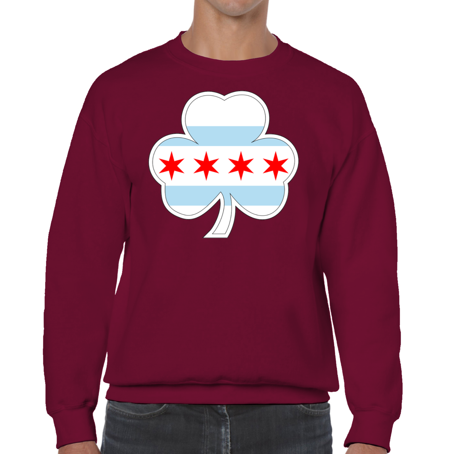 Chicago Flag St. Patty’s Shamrock Sweatshirt