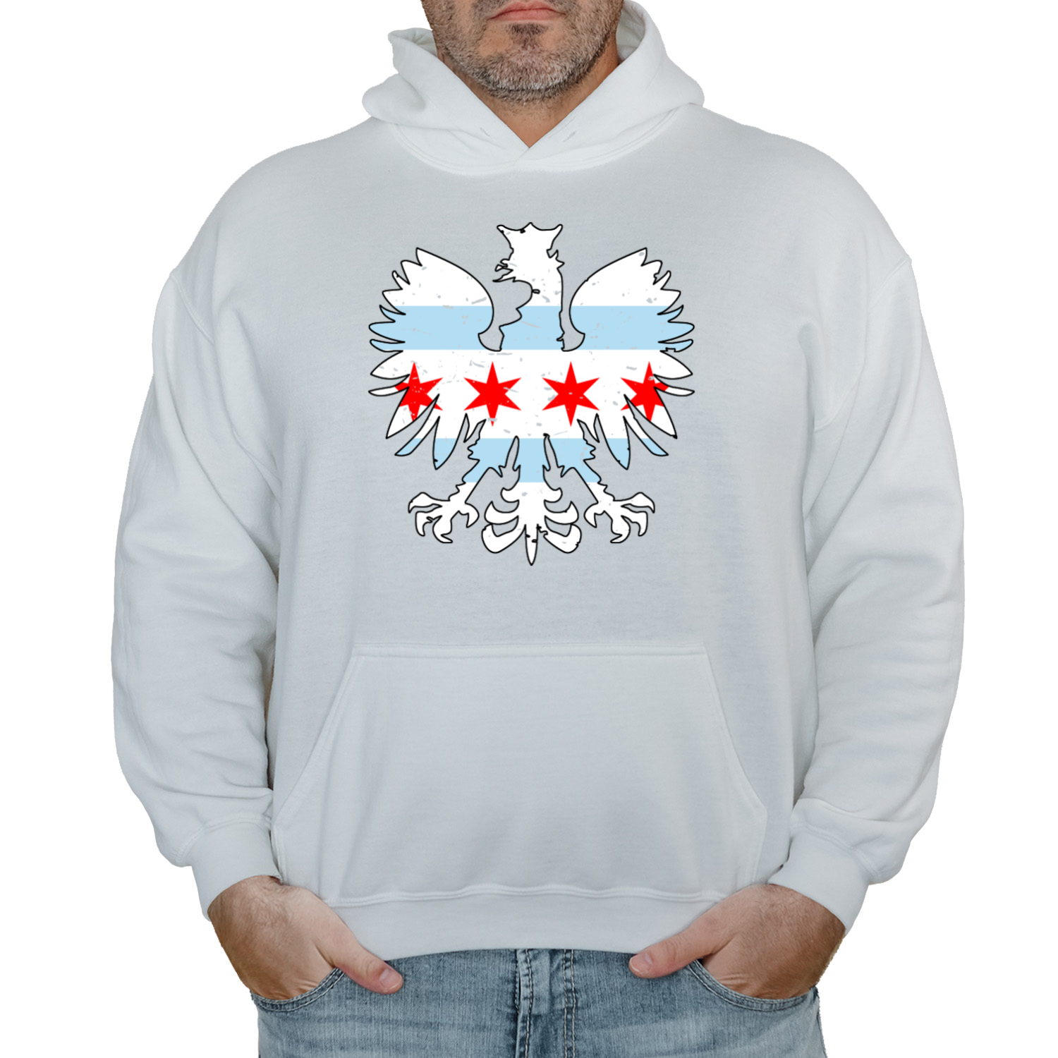 Chicago Flag Eagle Hoodie