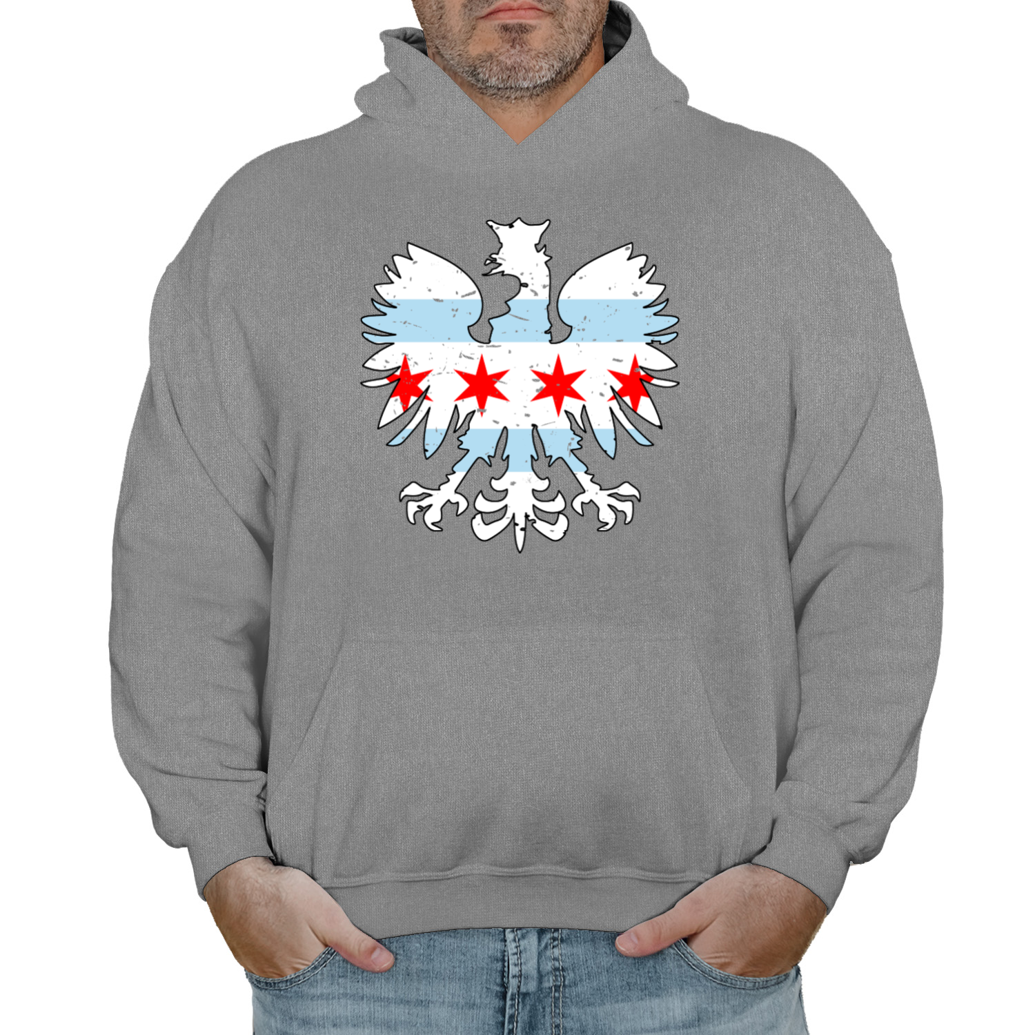 Chicago Flag Eagle Hoodie