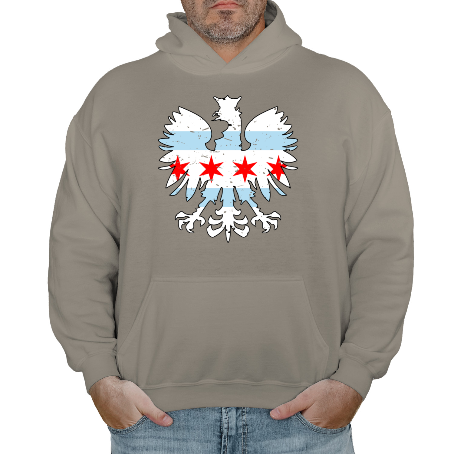 Chicago Flag Eagle Hoodie