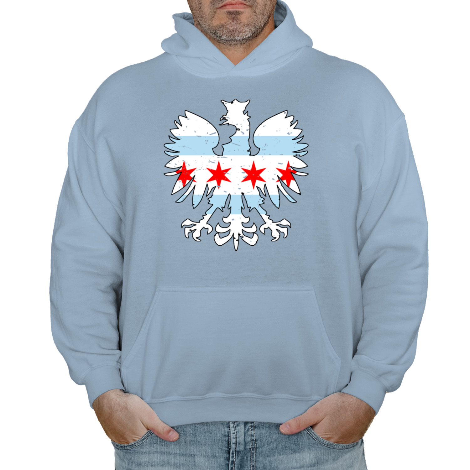 Chicago Flag Eagle Hoodie