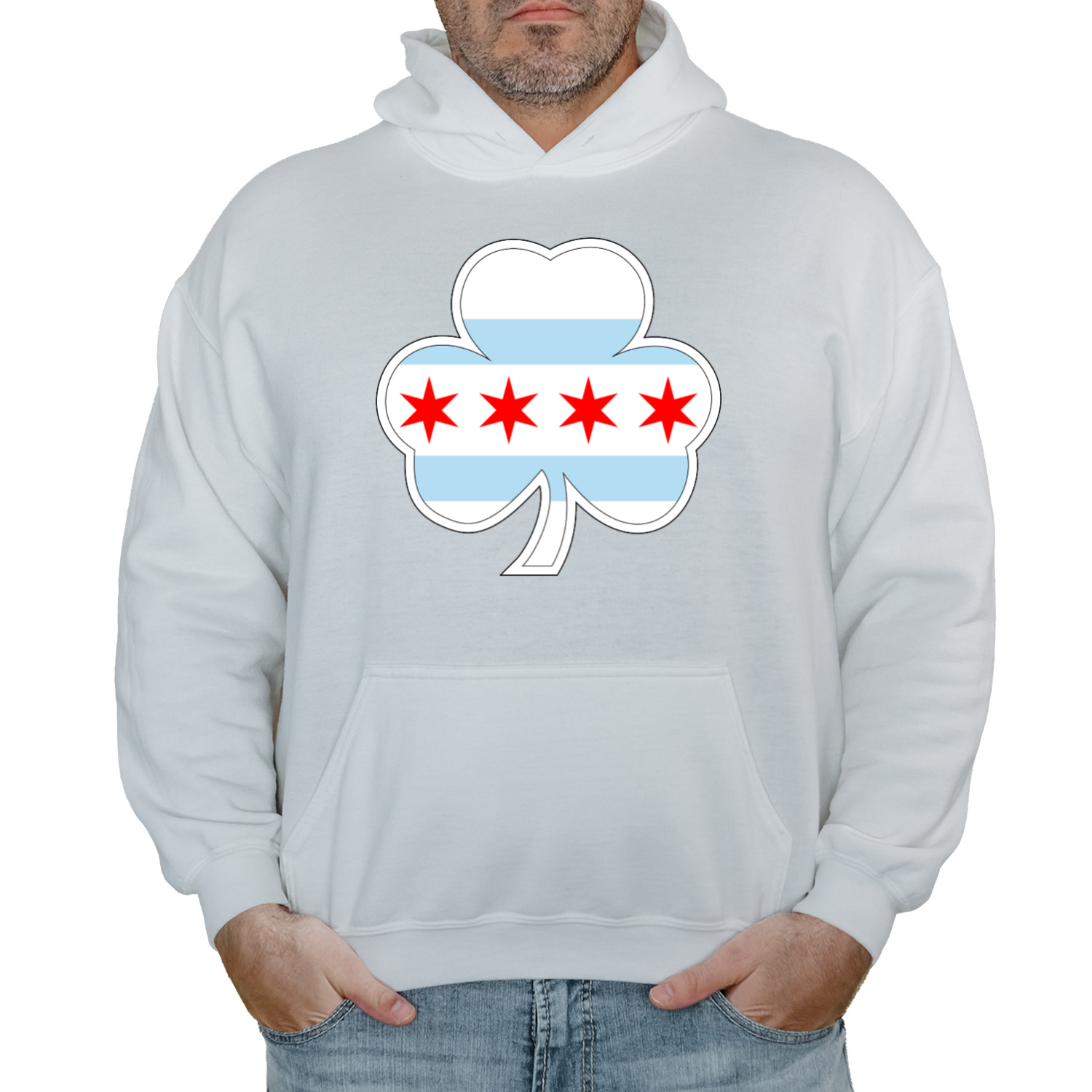 Chicago Shamrock St Patty’s Flag Hoodie