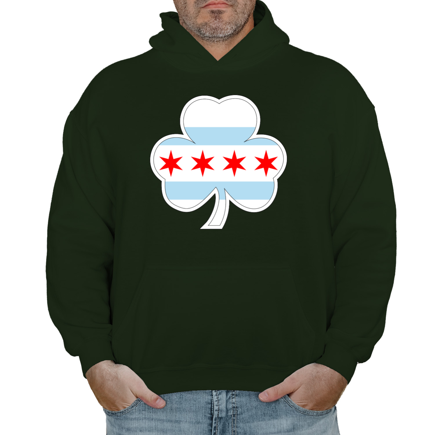 Chicago Shamrock St Patty’s Flag Hoodie