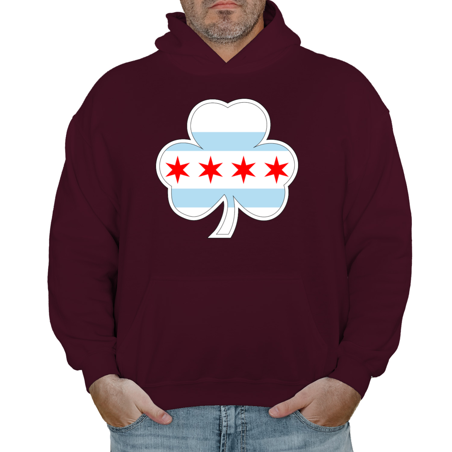 Chicago Shamrock St Patty’s Flag Hoodie
