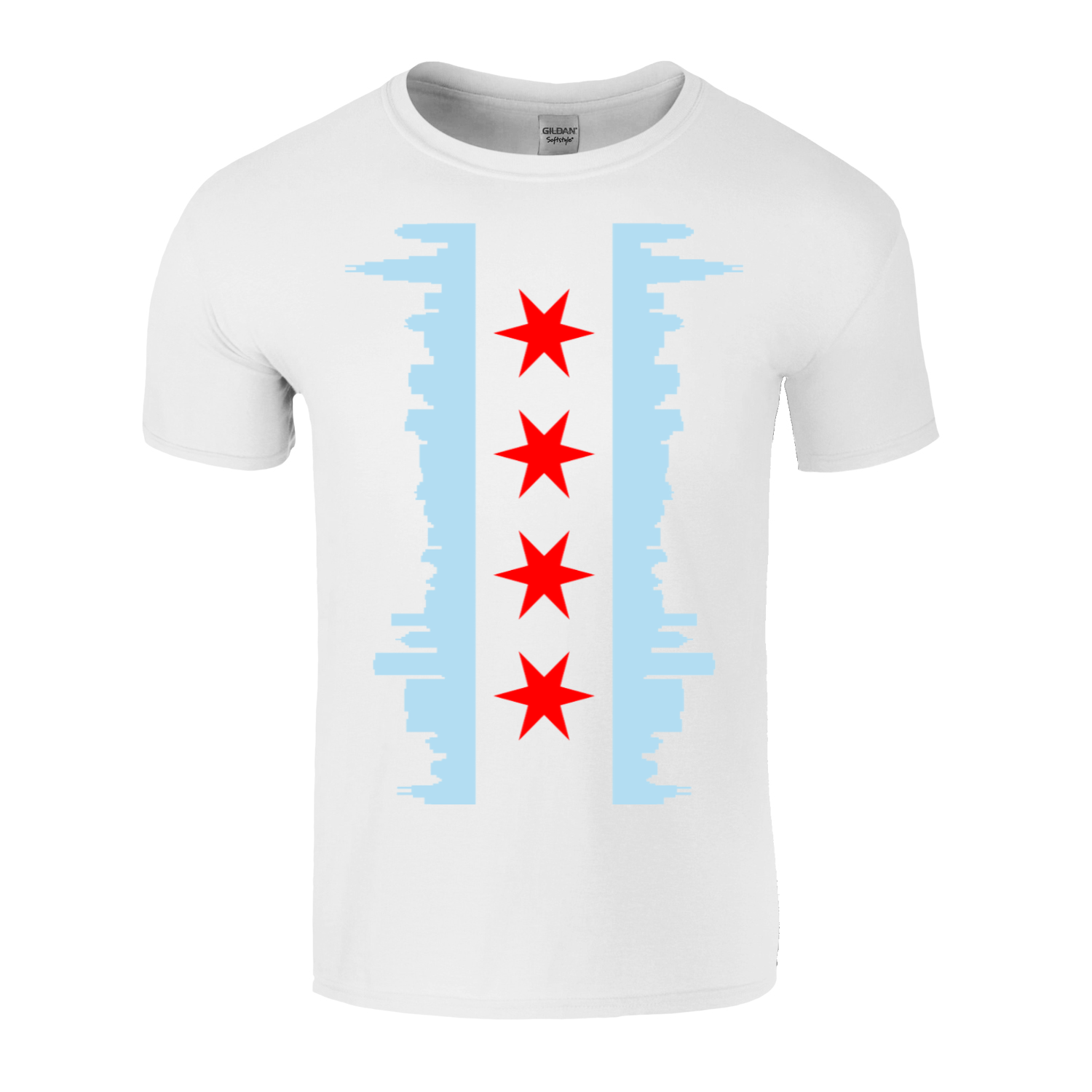 Chicago Vertical Skyline Flag T-Shirt
