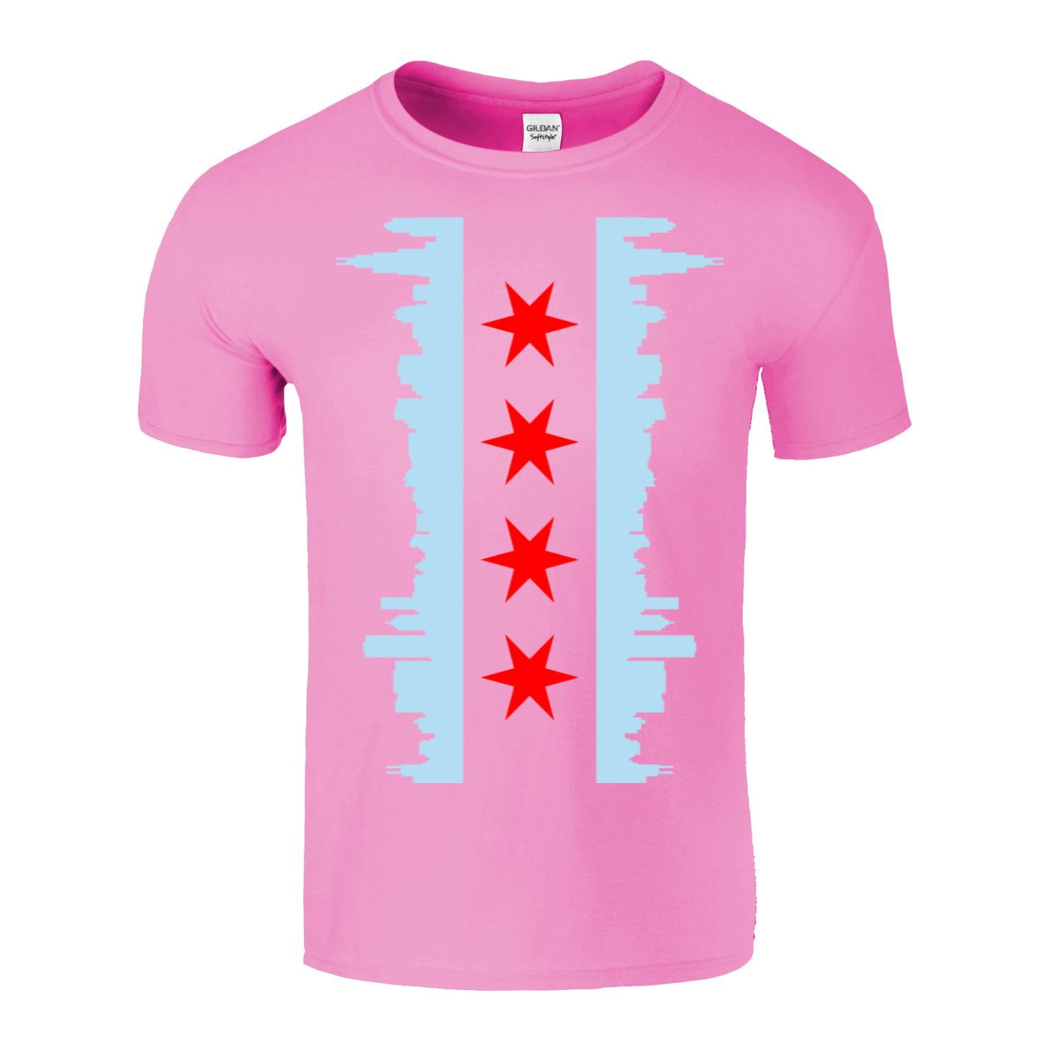 Chicago Vertical Skyline Flag T-Shirt