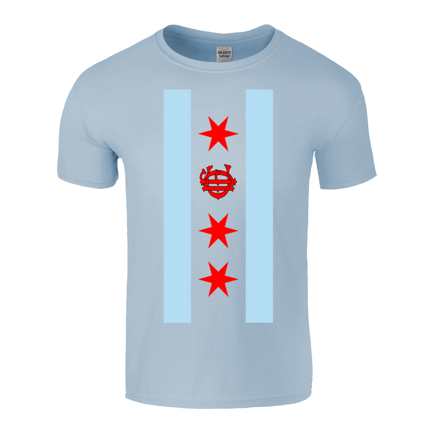 Chicago FD/EMT Vertical Flag T-Shirt