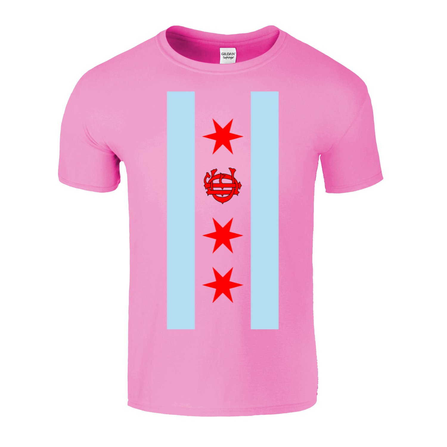 Chicago FD/EMT Vertical Flag T-Shirt