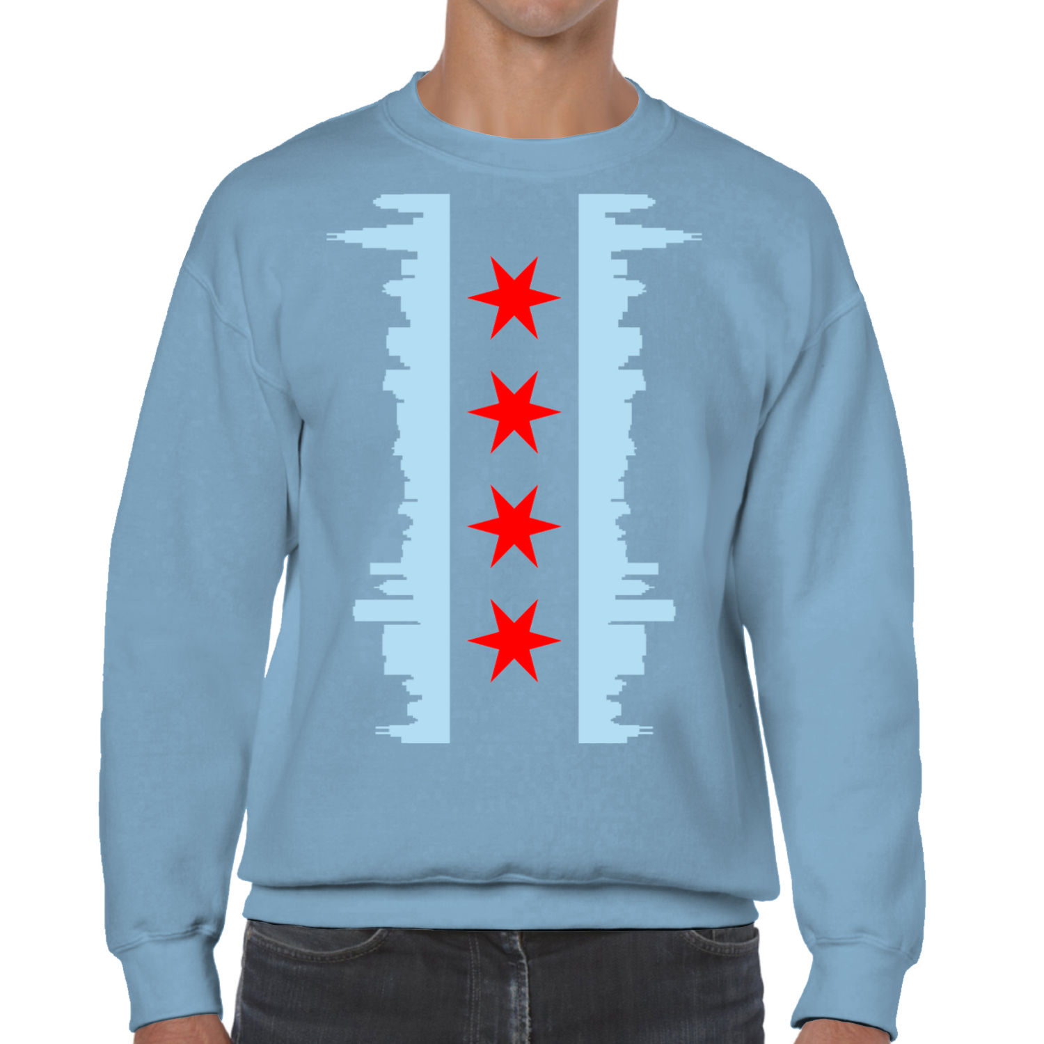 Chicago Skyline Vertical Flag Sweatshirt