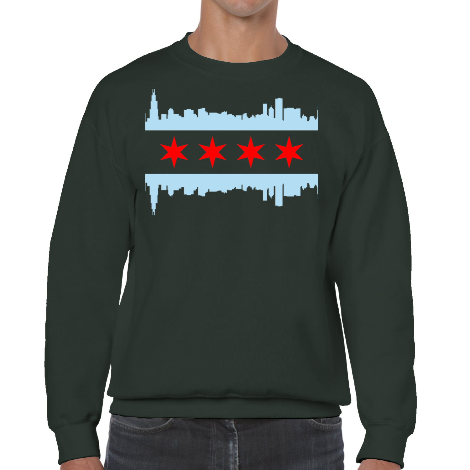 Chicago Skyline Flag Sweatshirt