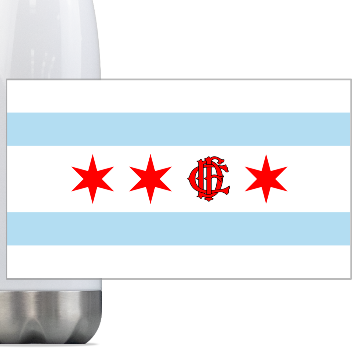 Chicago FD/EMT Flag Steel Slim Water Bottle