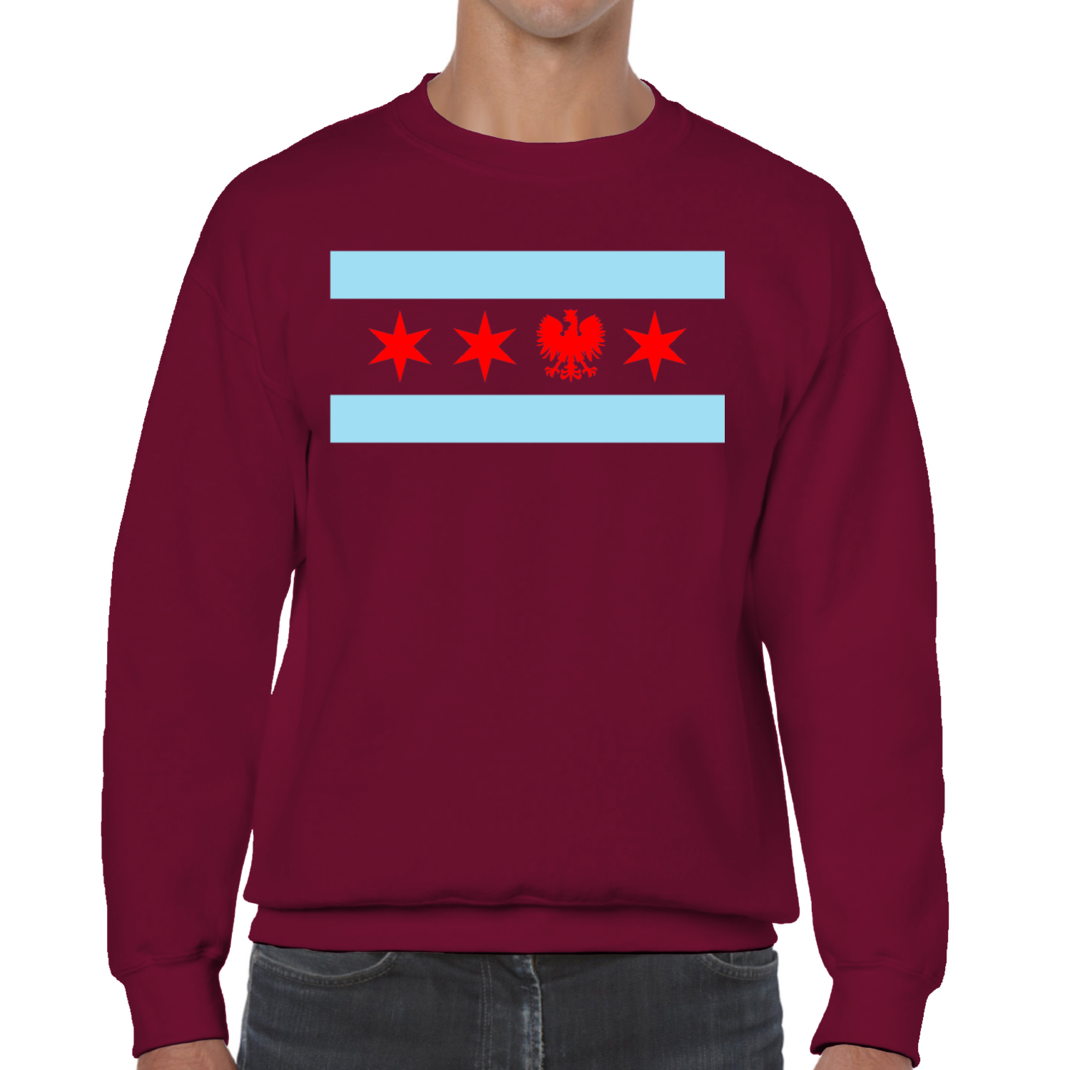Chicago Flag Single Polish Eagle Sweatshirt