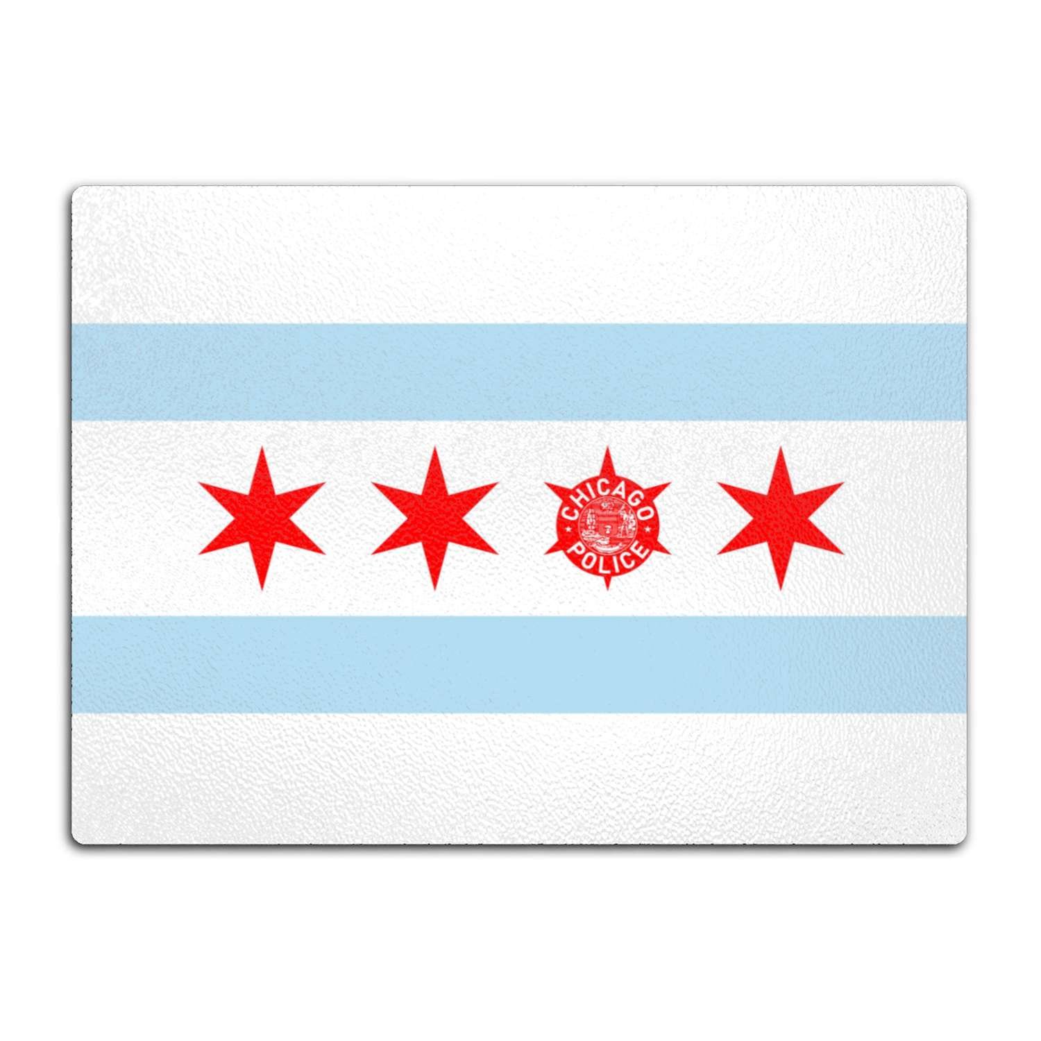 Chicago PD Flag Glass Cutting Board