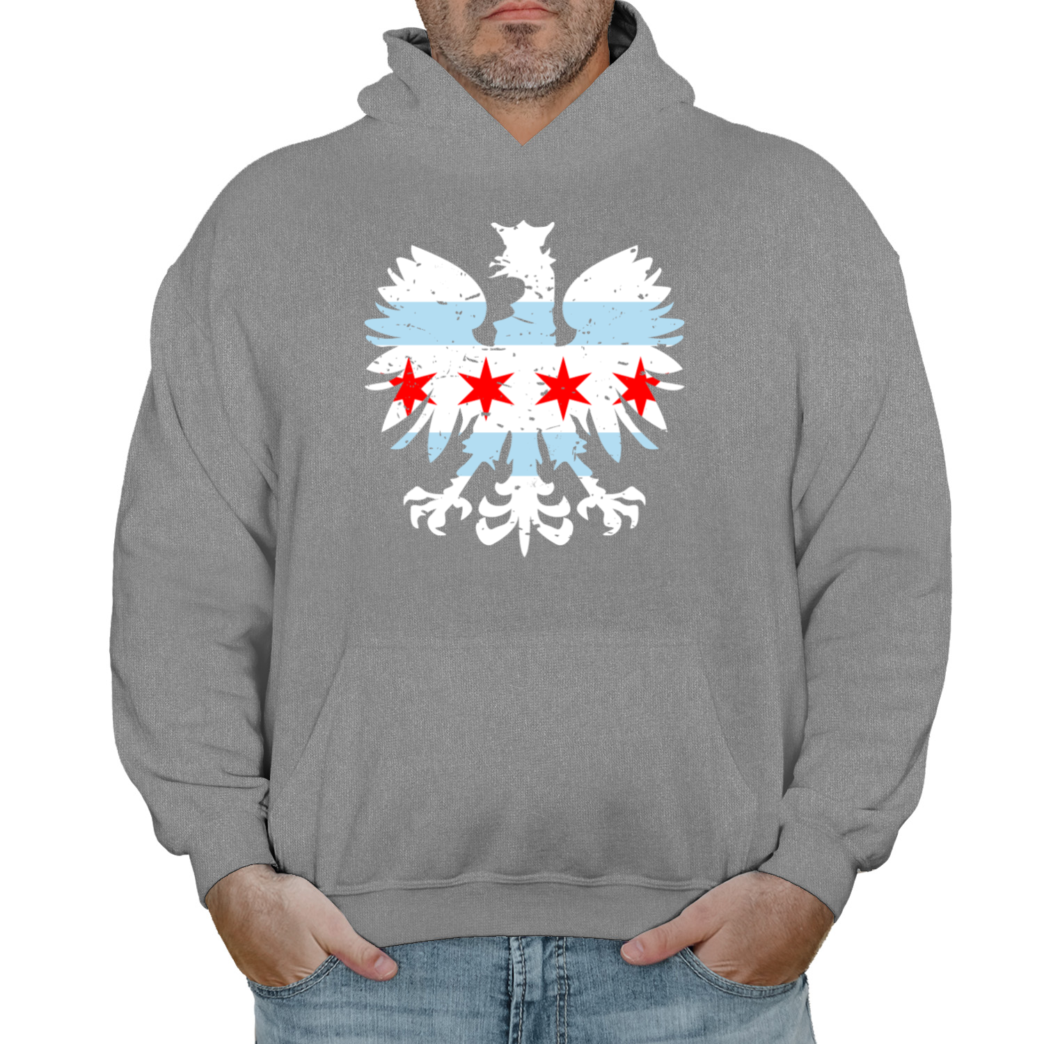 Chicago Flag Eagle Hoodie