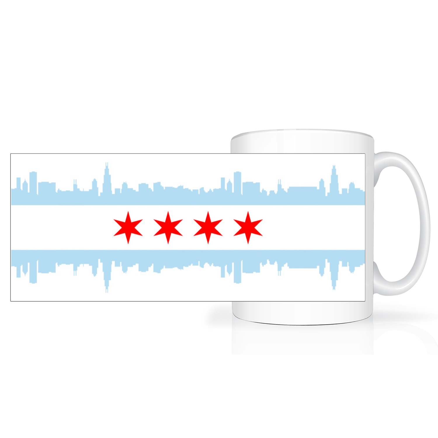 Chicago Skyline Flag 2 Tone 15oz Mug