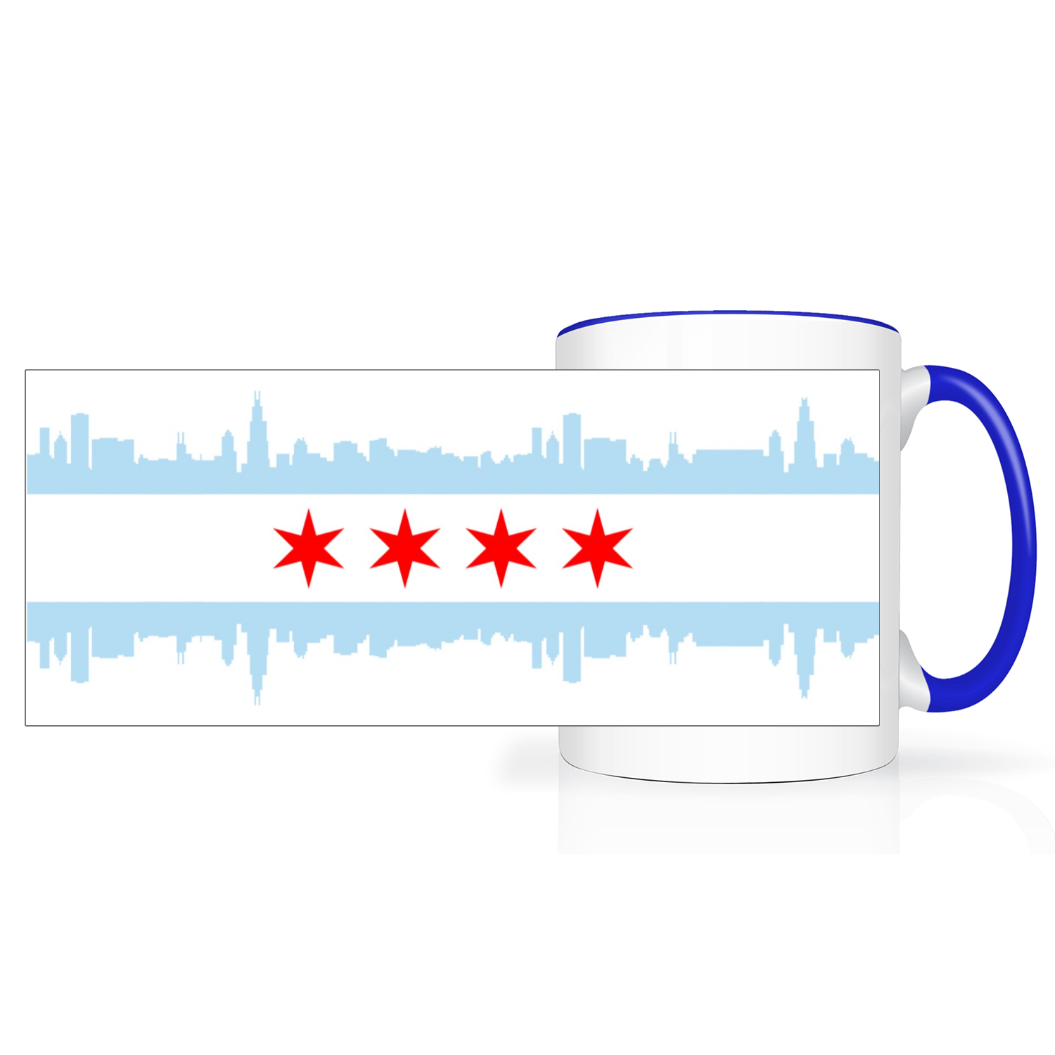 Chicago Skyline Flag 2 Tone 15oz Mug