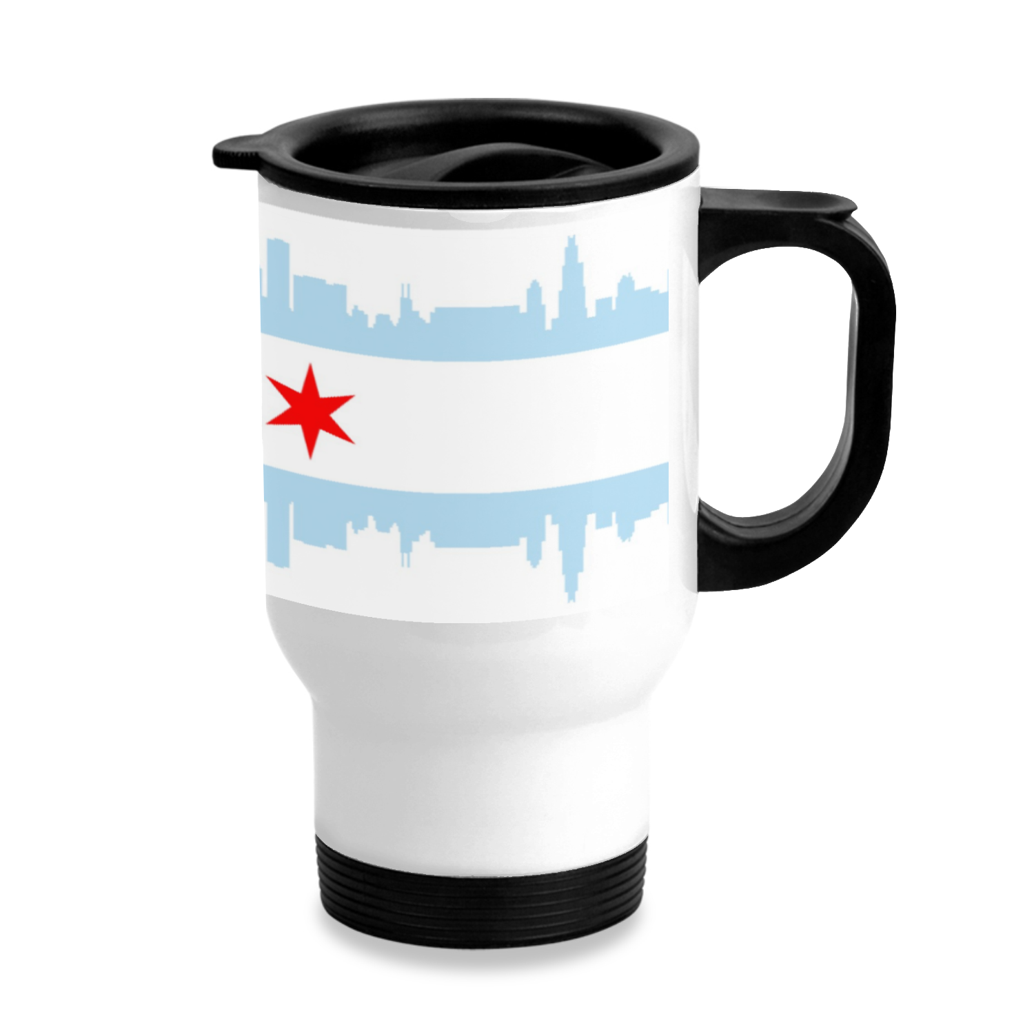 Chicago Skyline Flag Travel Mug