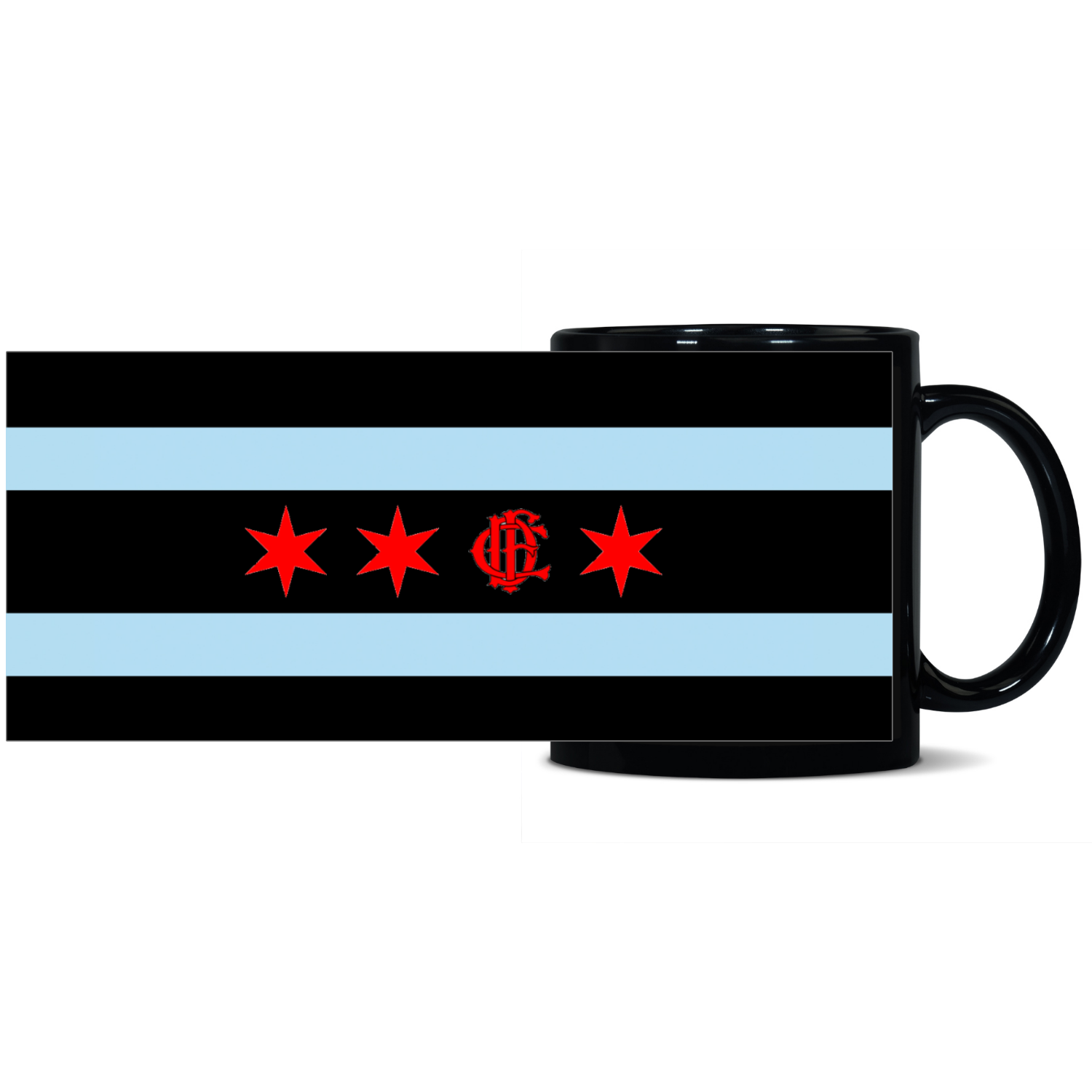Chicago FD/EMT Flag 11oz Black Mug