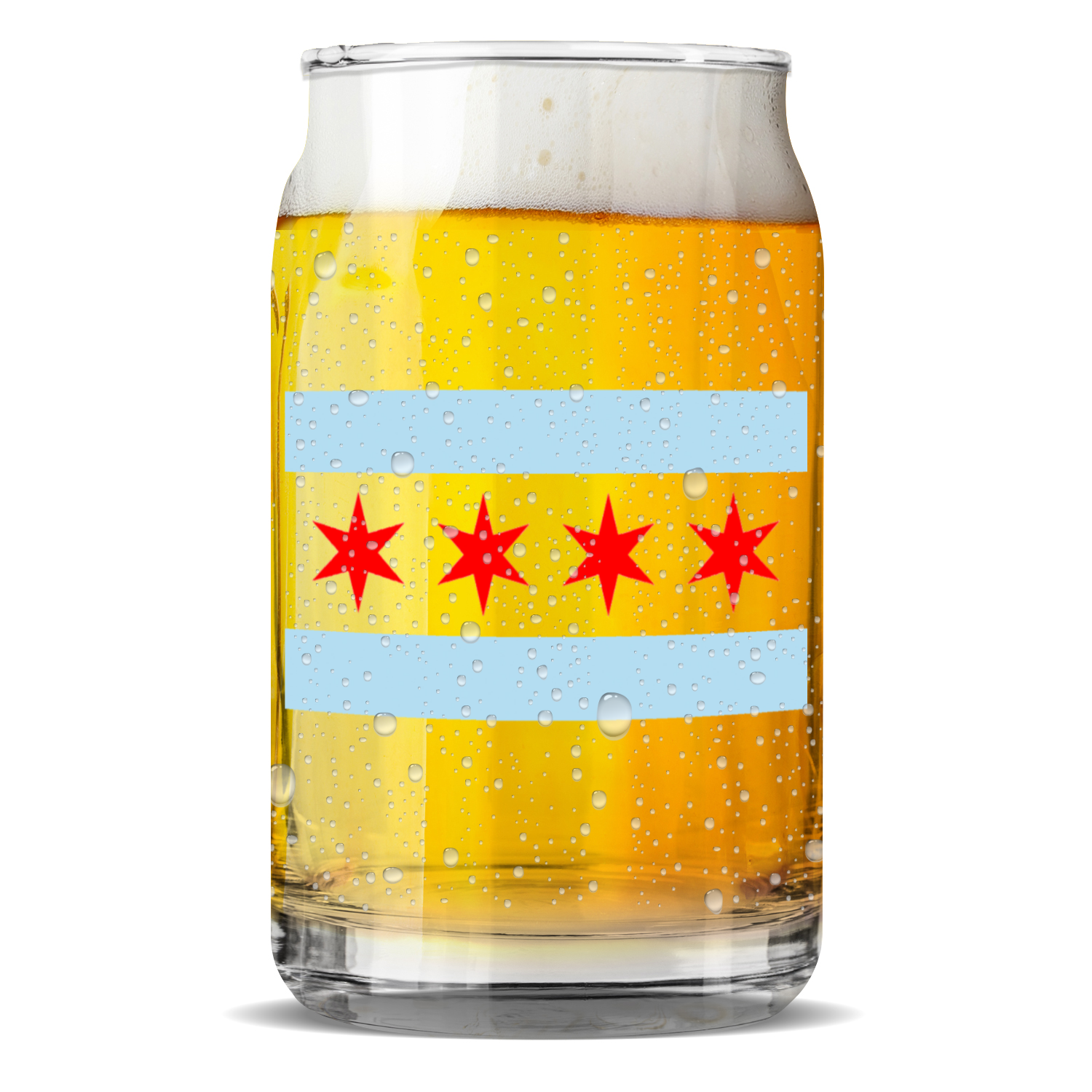 Chicago Flag Sculptured Glass